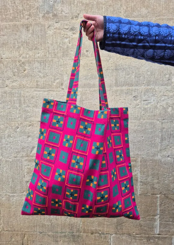 Giant Tote Bag in 'Splash of Orange' Canvas made by Humphries & Begg