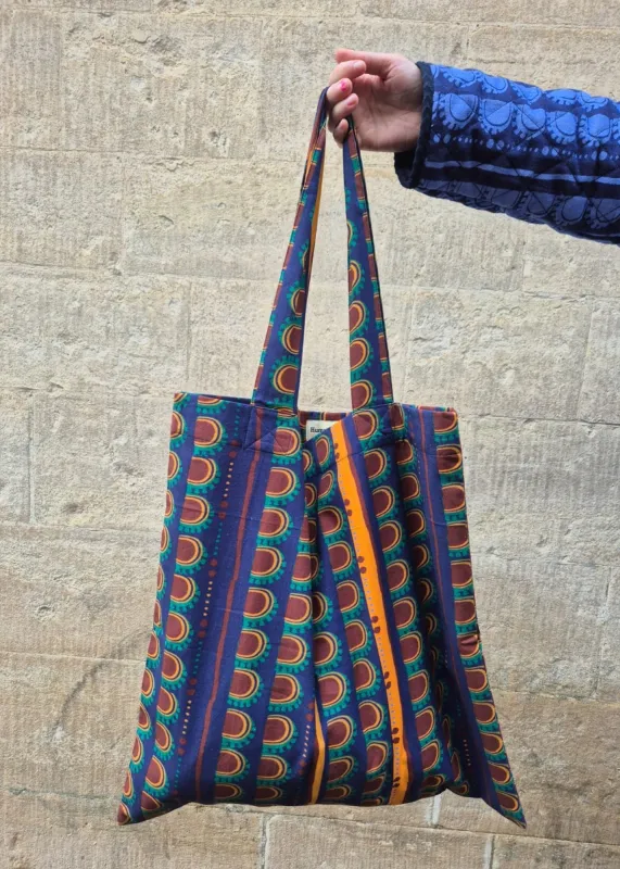 Giant Tote Bag in 'Golden Bead' Cotton made by Humphries & Begg