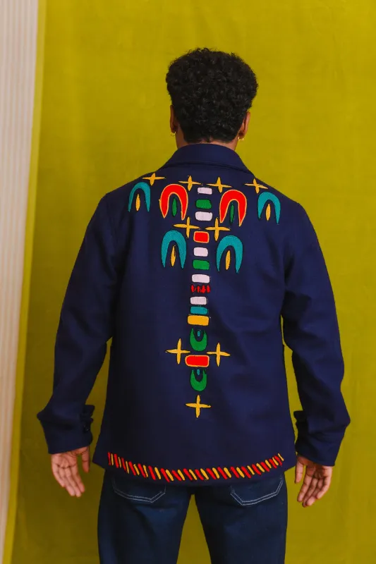 Embroidered Felt Jacket with Firework Design made by Humphries & Begg