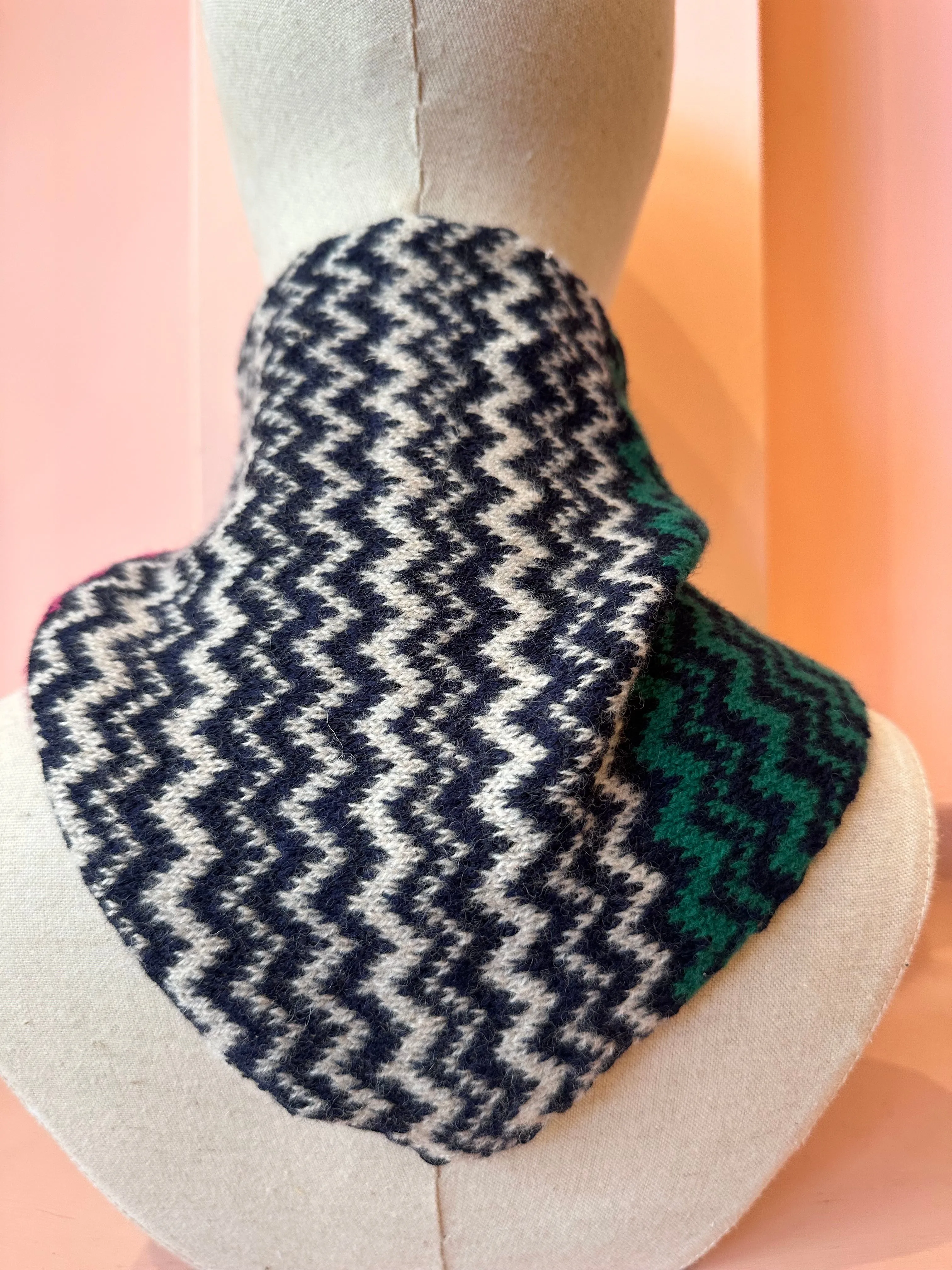 Triangle Scarf: 'Pink, Green & White Spark' sold by Humphries & Begg product image thumbnail 3