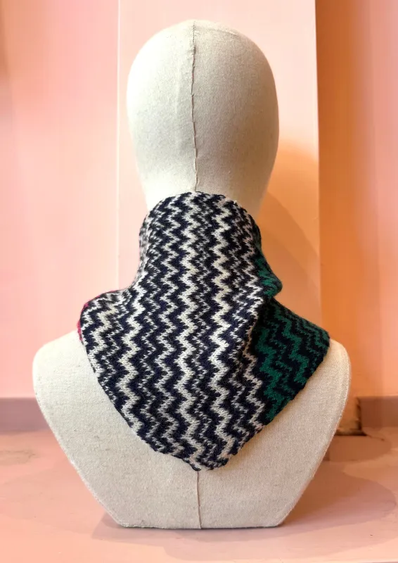 Triangle Scarf: 'Pink, Green & White Spark' made by Humphries & Begg