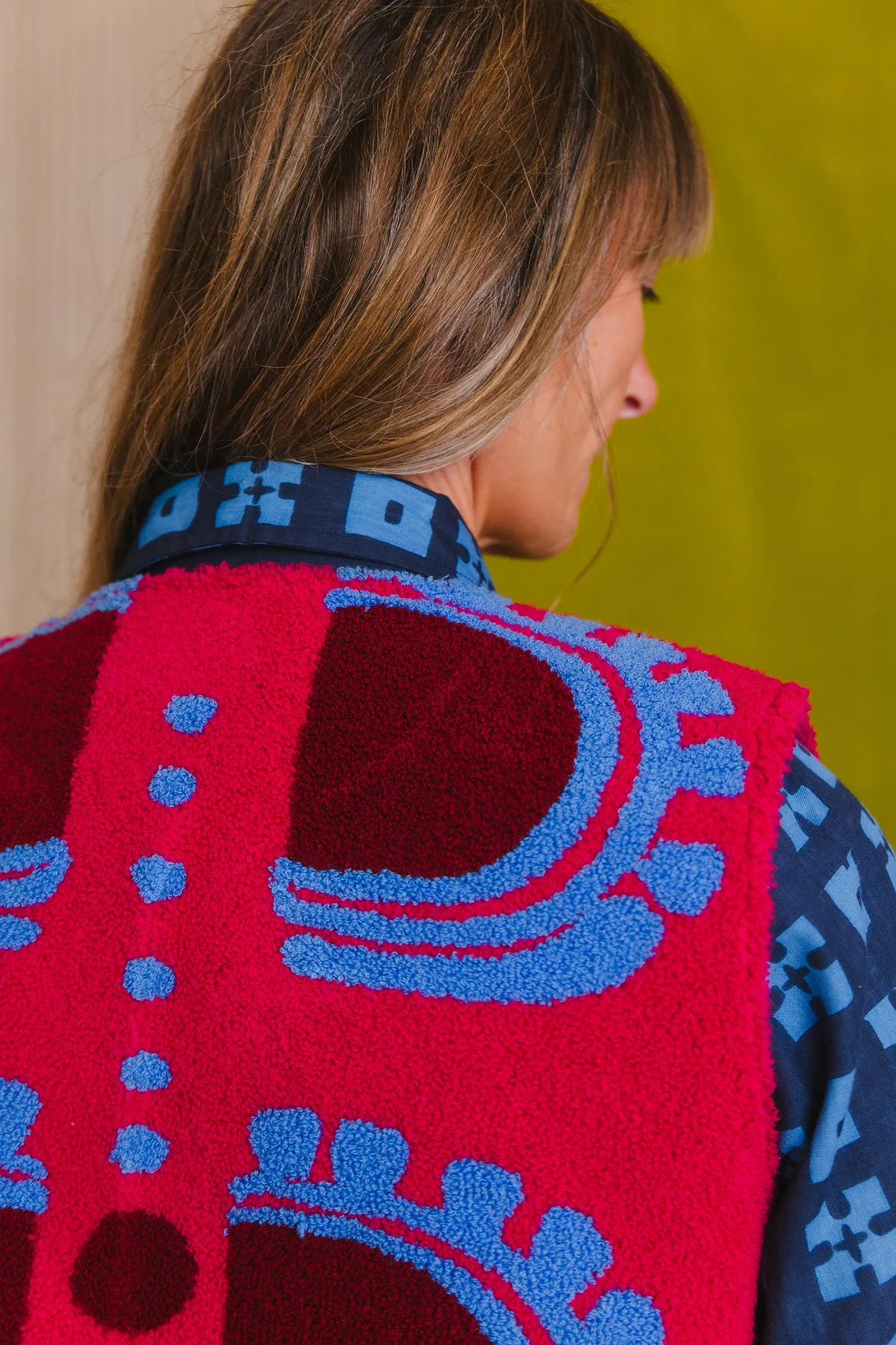 Patty Waistcoat in 'Raspberry Sunset' sold by Humphries & Begg product image thumbnail 4