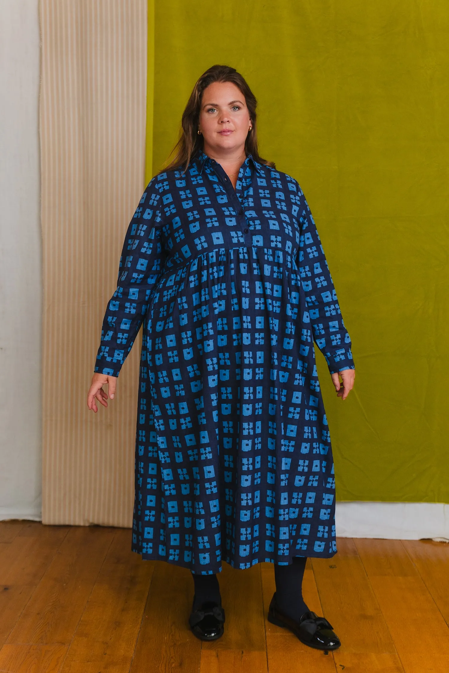 Jessie Dress in 'Indigo Chess Set' sold by Humphries & Begg product image thumbnail 2