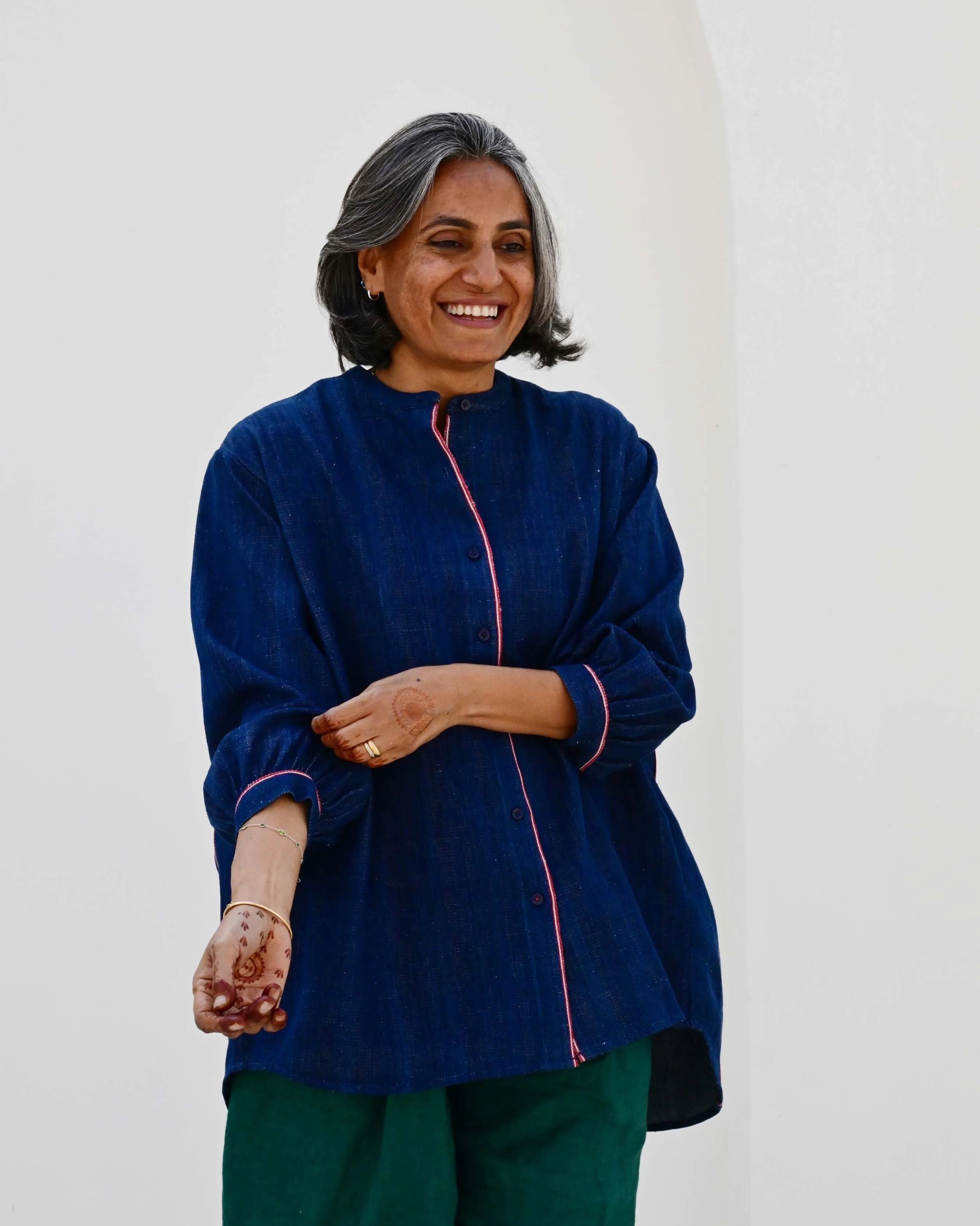 Pre-Order: Rita Smock in 'Indigo' sold by Humphries & Begg