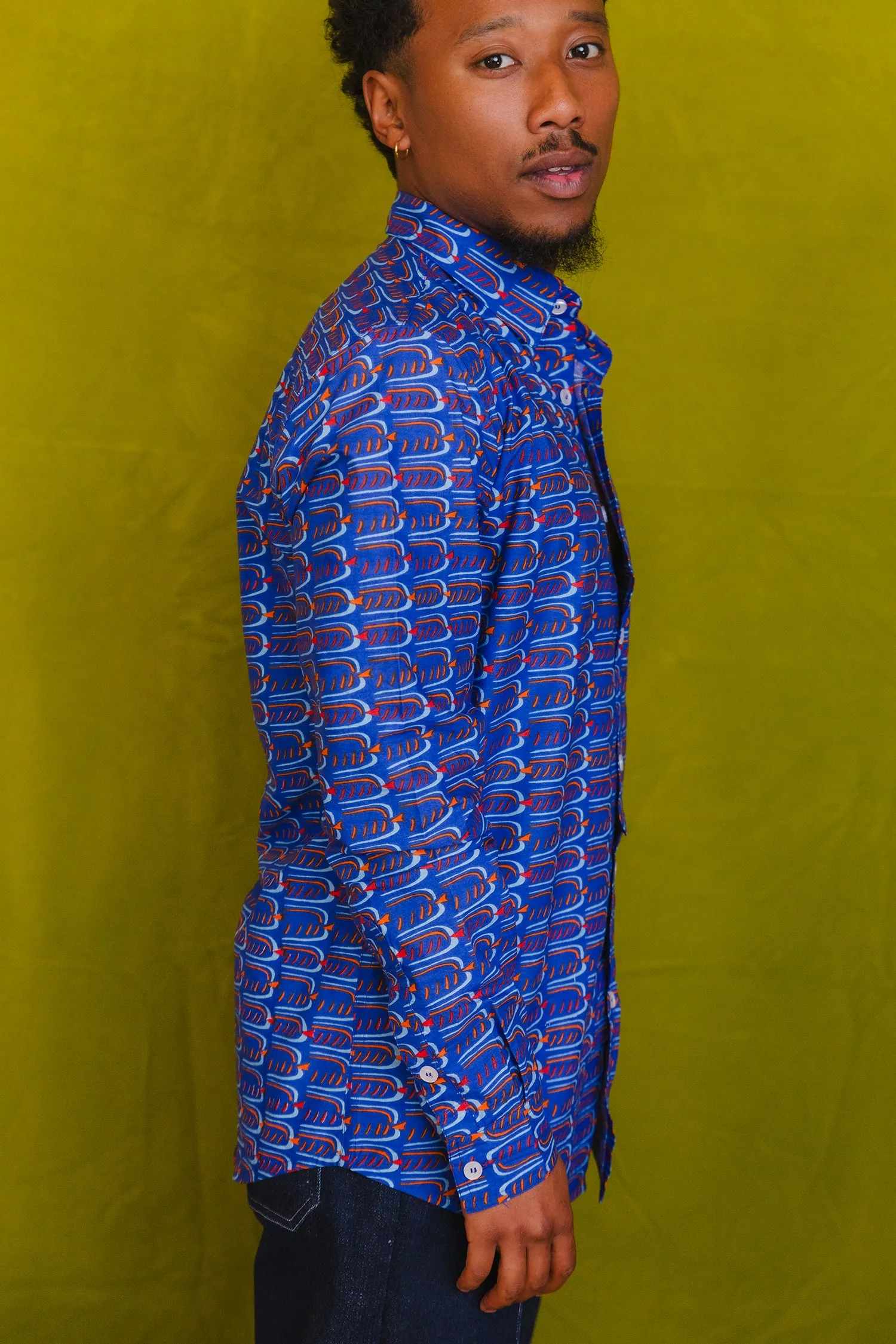 Robbie Shirt in 'Beaky on Blue' sold by Humphries & Begg product image thumbnail 2