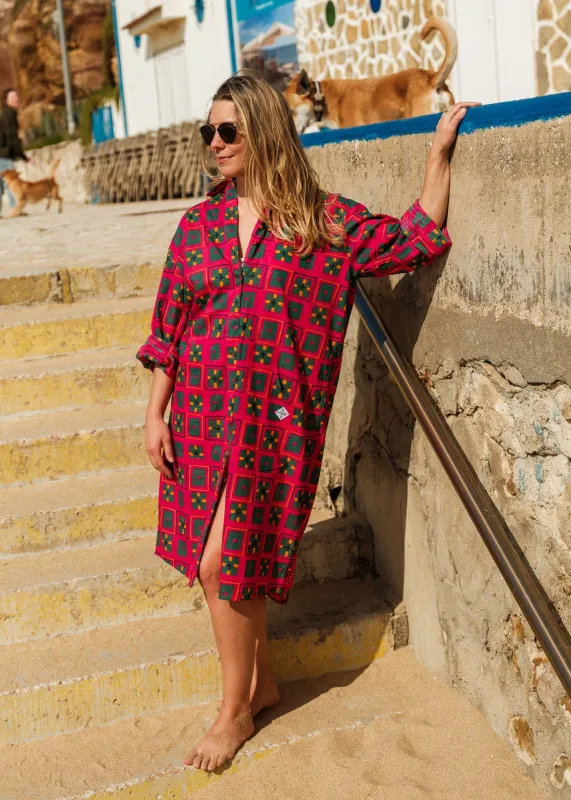 Shirt Dress in 'Splash of Orange' made by Humphries & Begg