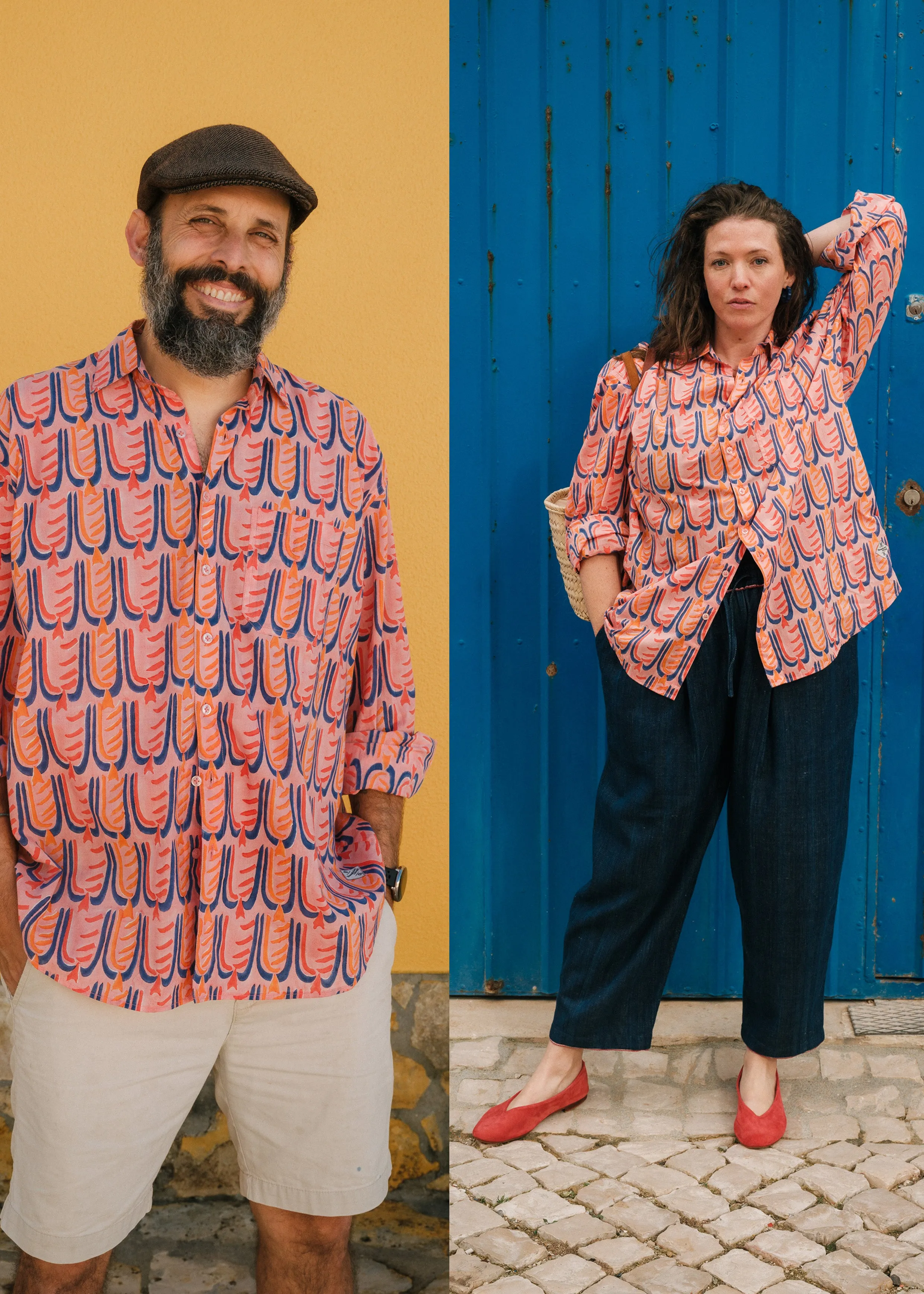 Kit Shirt in 'Peachy Beak' sold by Humphries & Begg