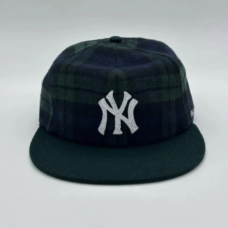 New York Yankees Plaid cap (Green Brim) made by Uncle Jay‘s Vintage