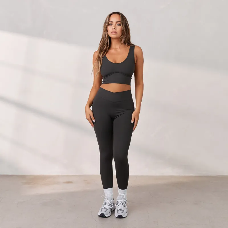 Silhouette Crossover Leggings - Washed Black sold by Lounge Underwear