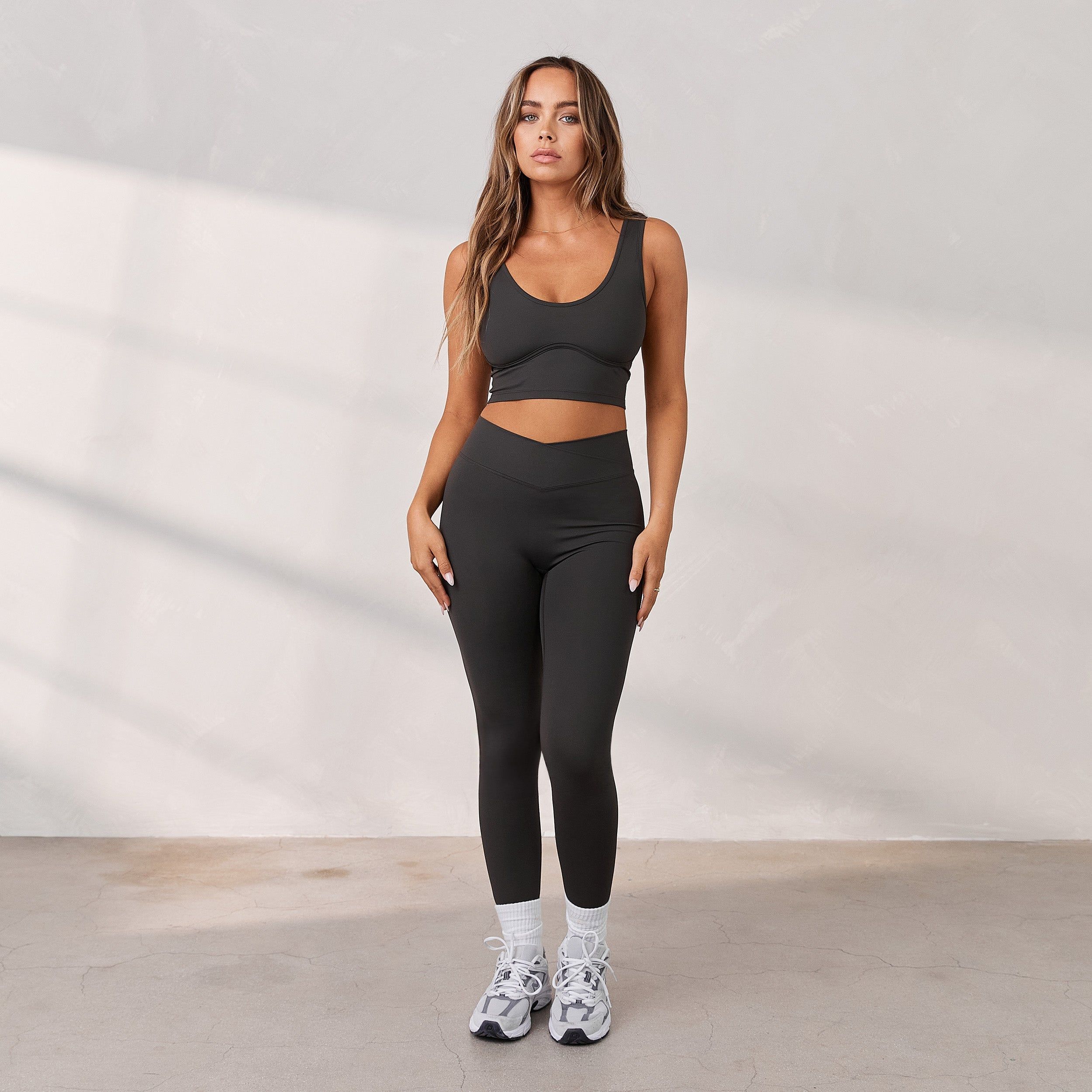 Silhouette Crossover Leggings - Washed Black sold by Lounge Underwear