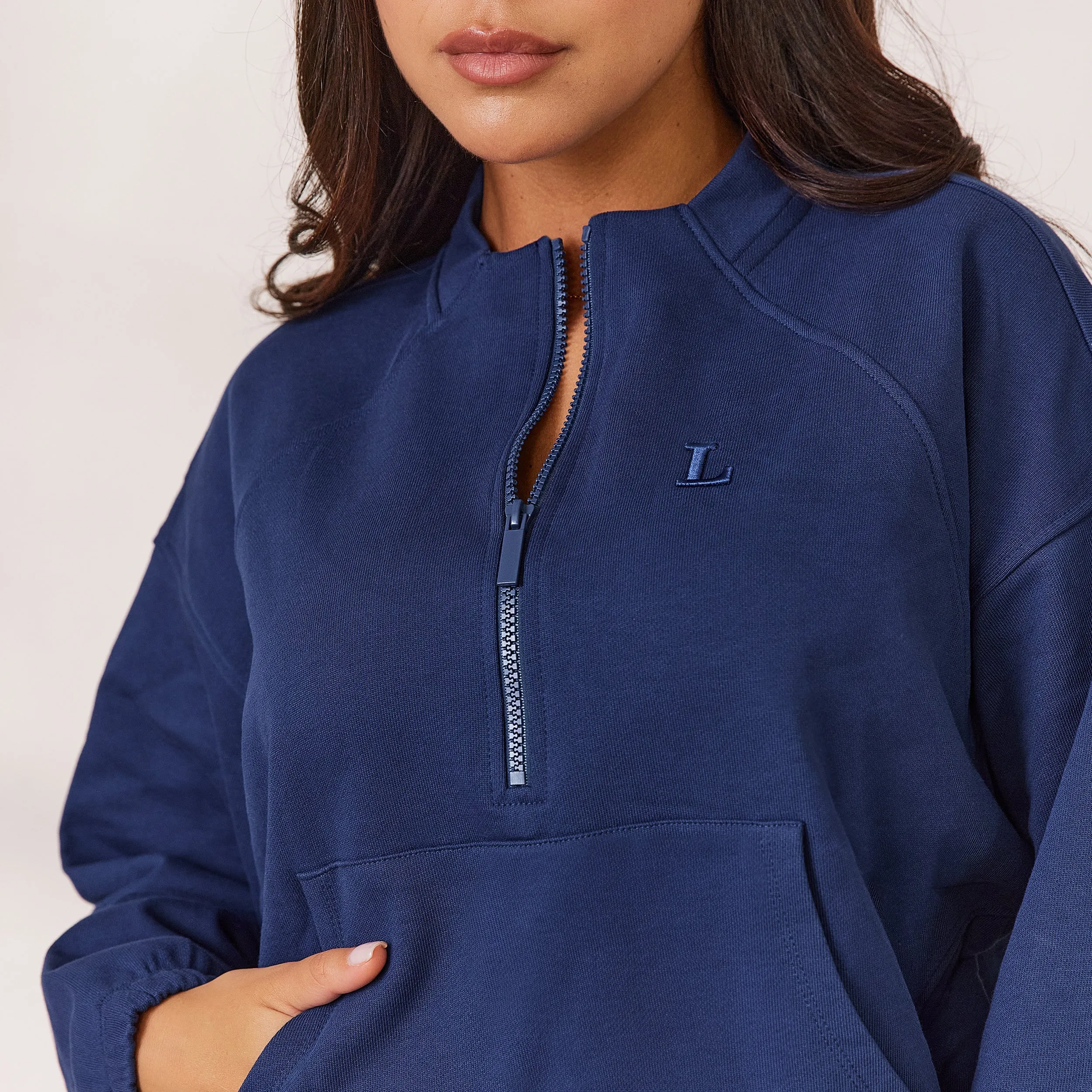Varsity Quarter Zip Jumper - Navy sold by Lounge Underwear product image thumbnail 4