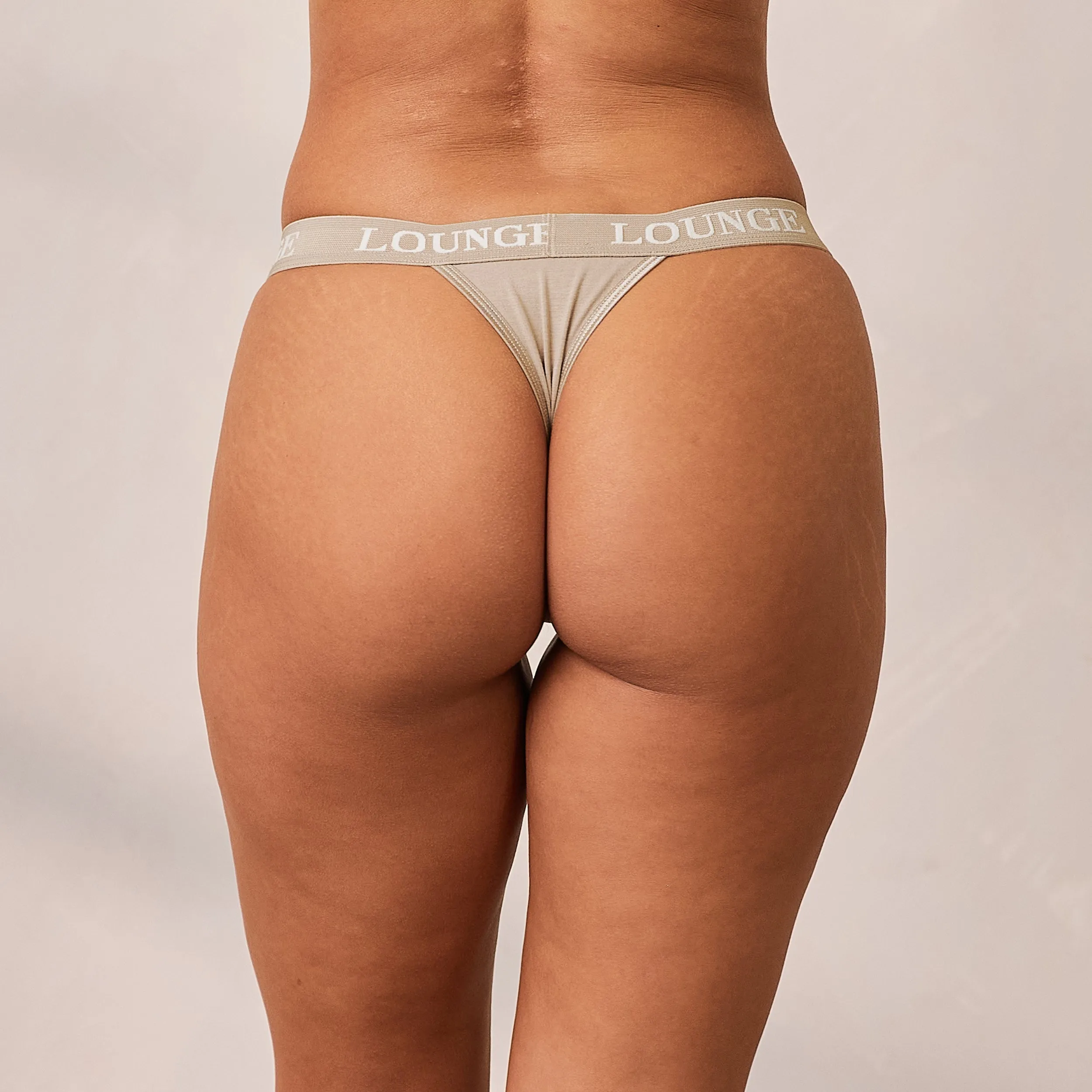 Bamboo Triangle Thong - Oat sold by Lounge Underwear product image thumbnail 3