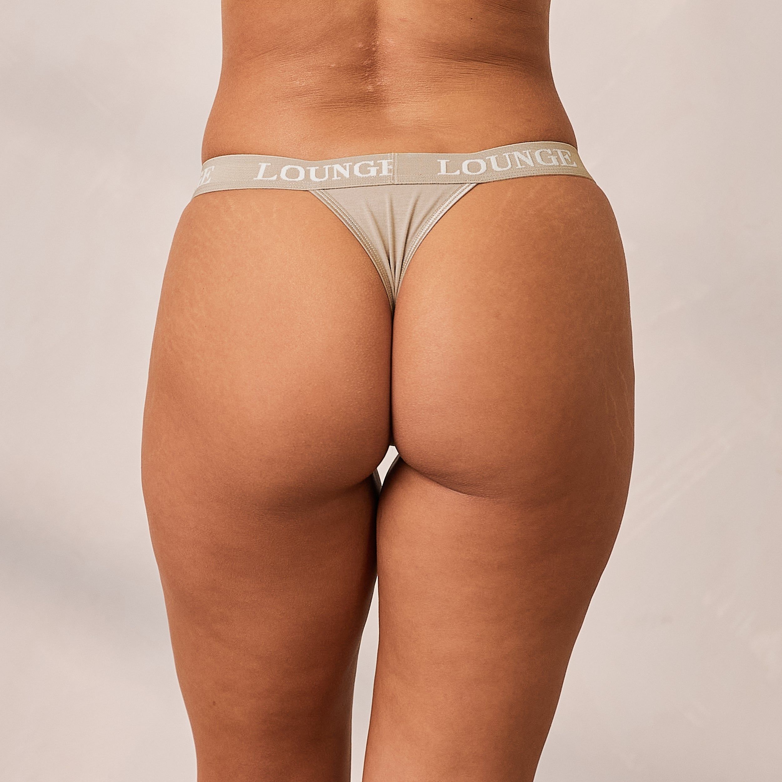 Bamboo Triangle Thong - Oat sold by Lounge Underwear product image thumbnail 3