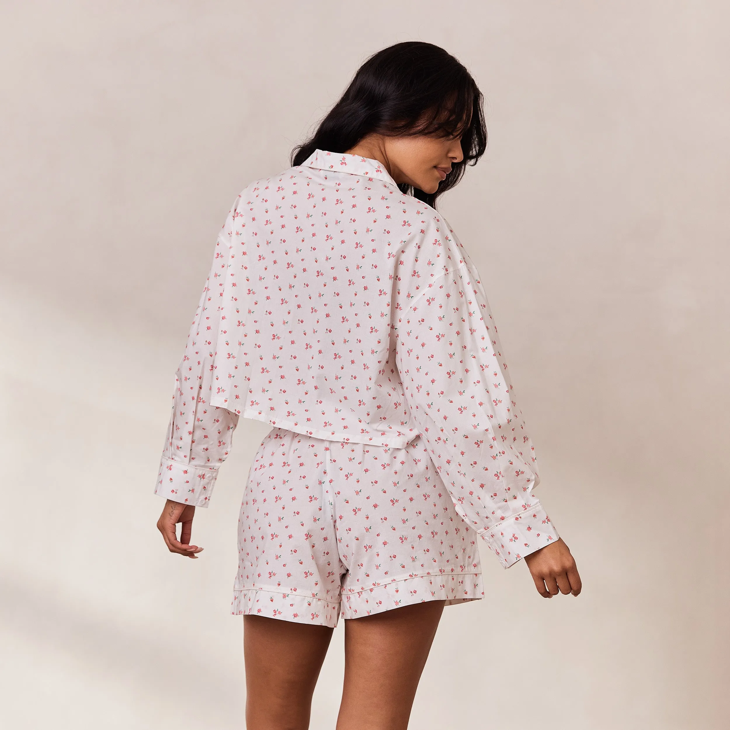 Floral Pyjama Shirt - White Print sold by Lounge Underwear product image thumbnail 3