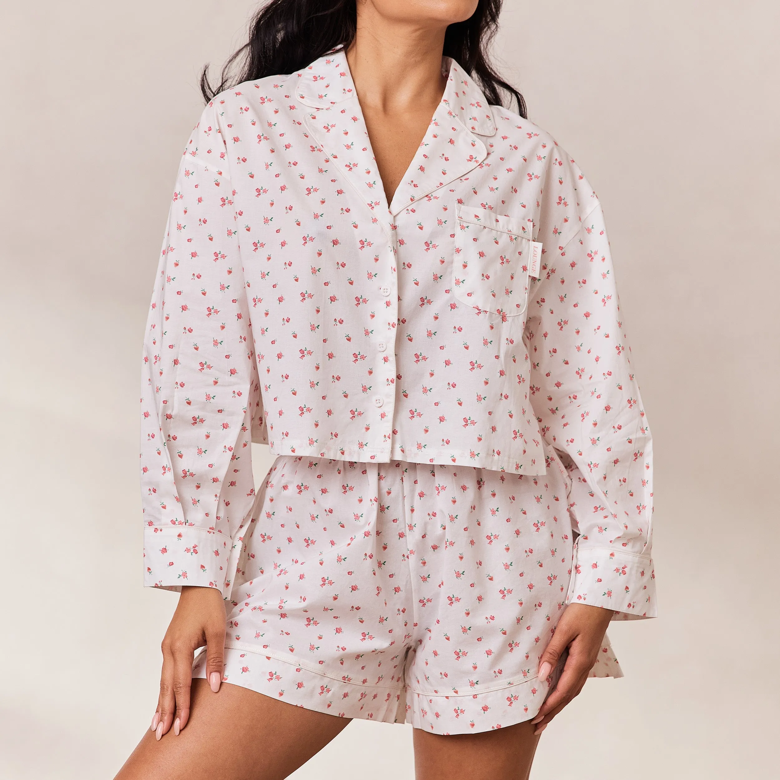 Floral Pyjama Shirt - White Print sold by Lounge Underwear product image thumbnail 2