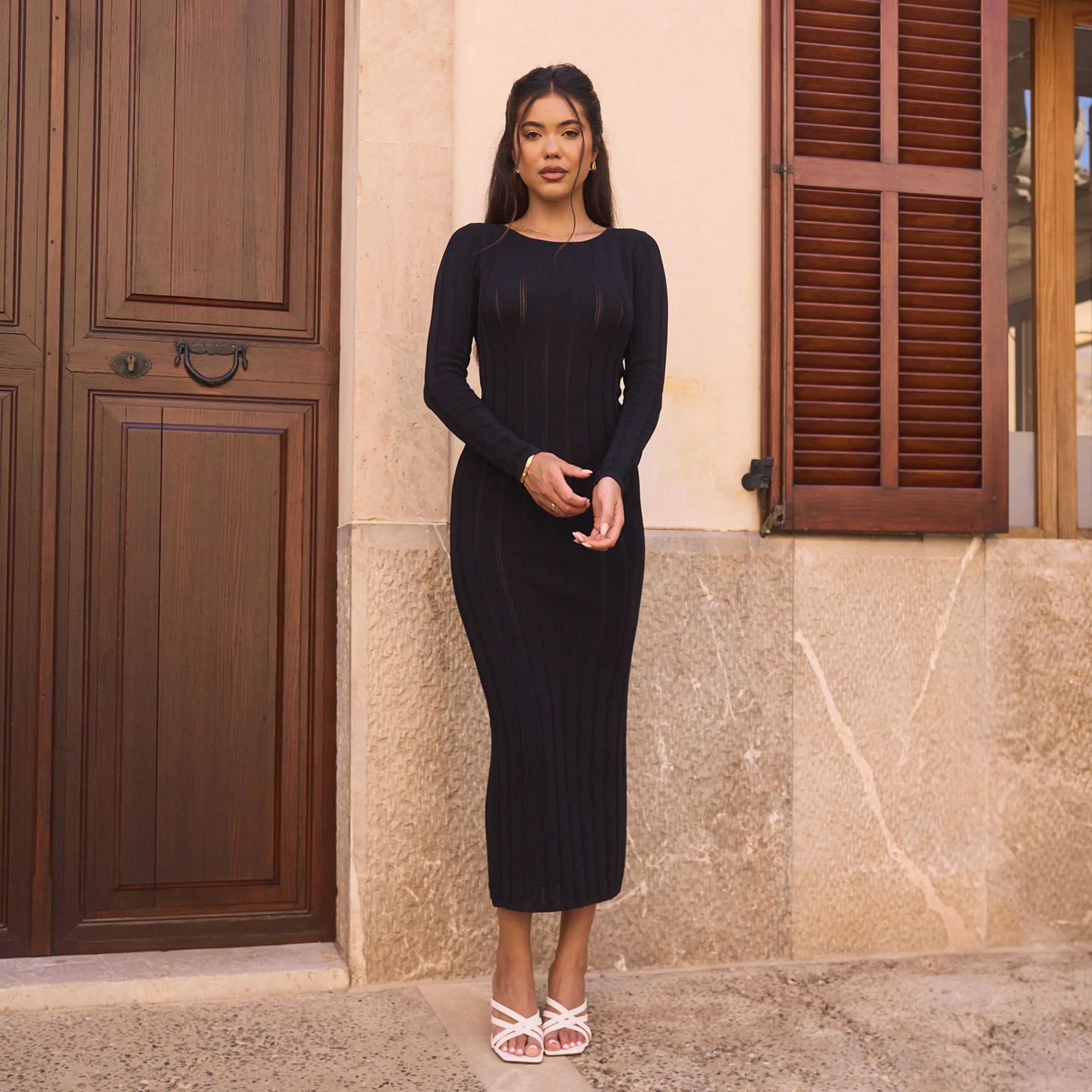 Knitted Maxi Dress - Black sold by Lounge Underwear product image thumbnail 2