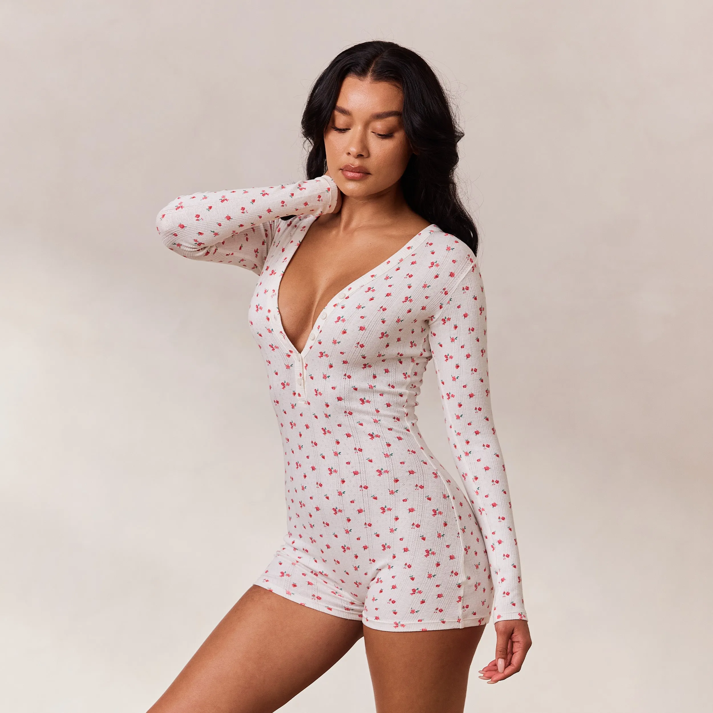 Floral Romper - White Print sold by Lounge Underwear product image thumbnail 5