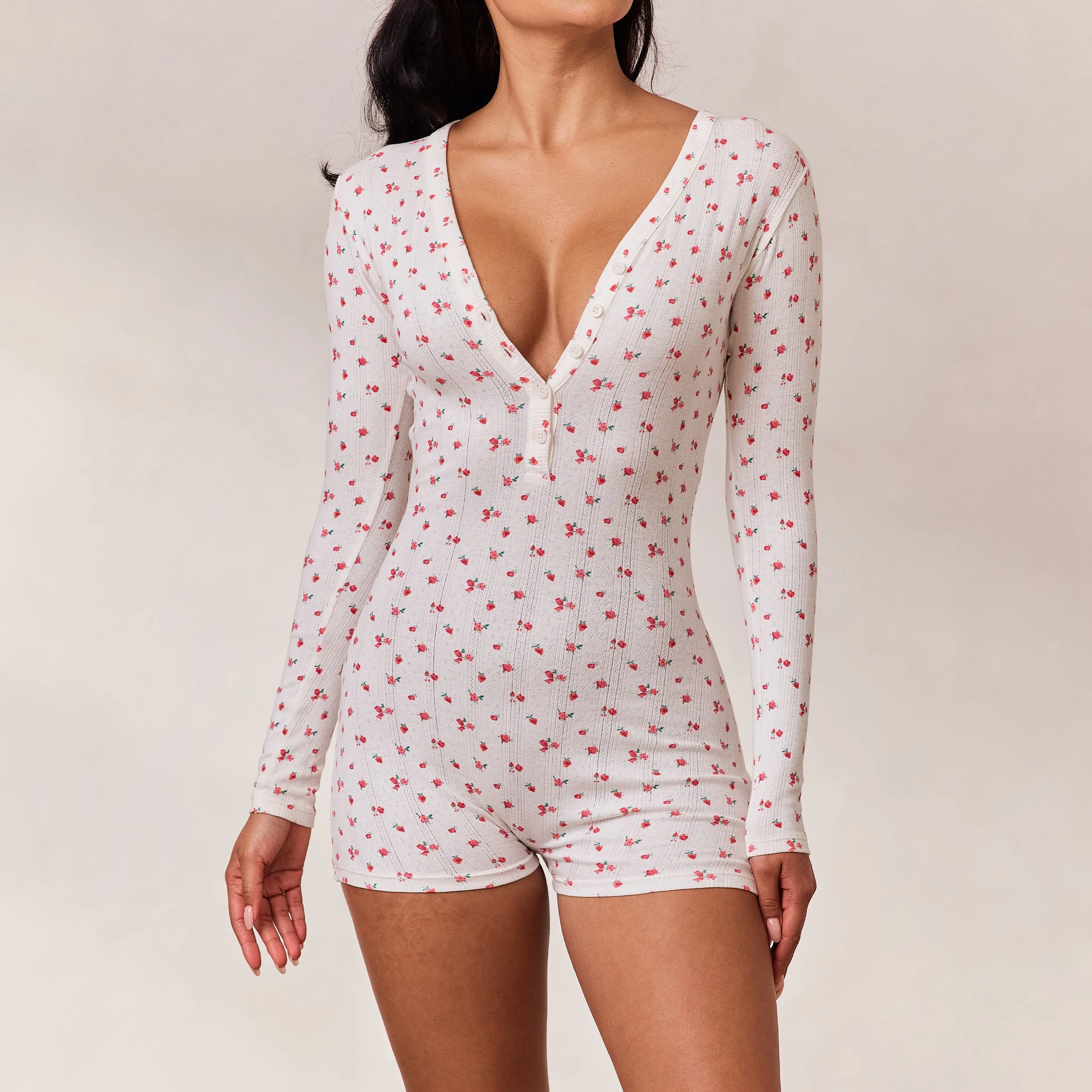 Floral Romper - White Print sold by Lounge Underwear product image thumbnail 3