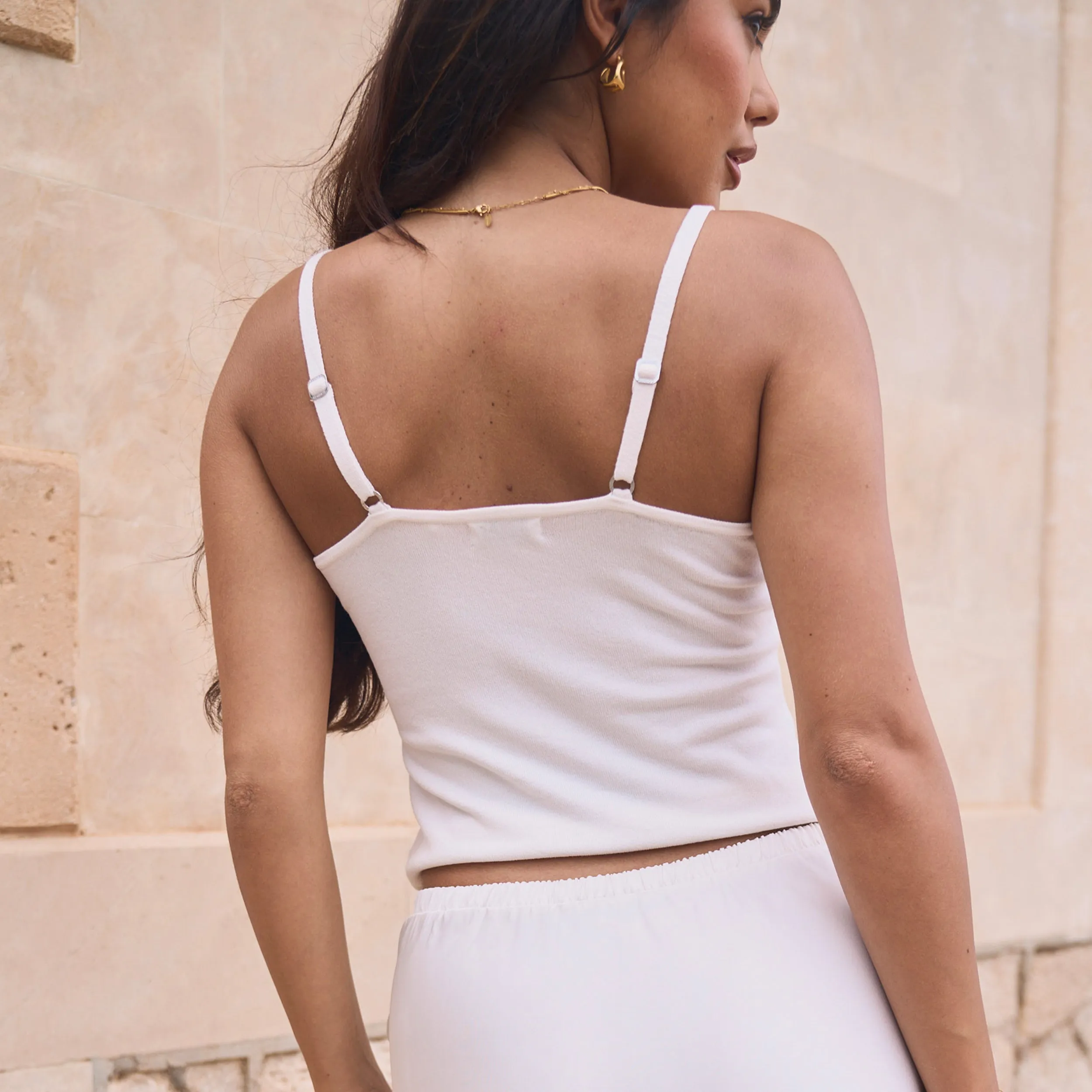 Knitted Cami Top - Off White sold by Lounge Underwear product image thumbnail 5