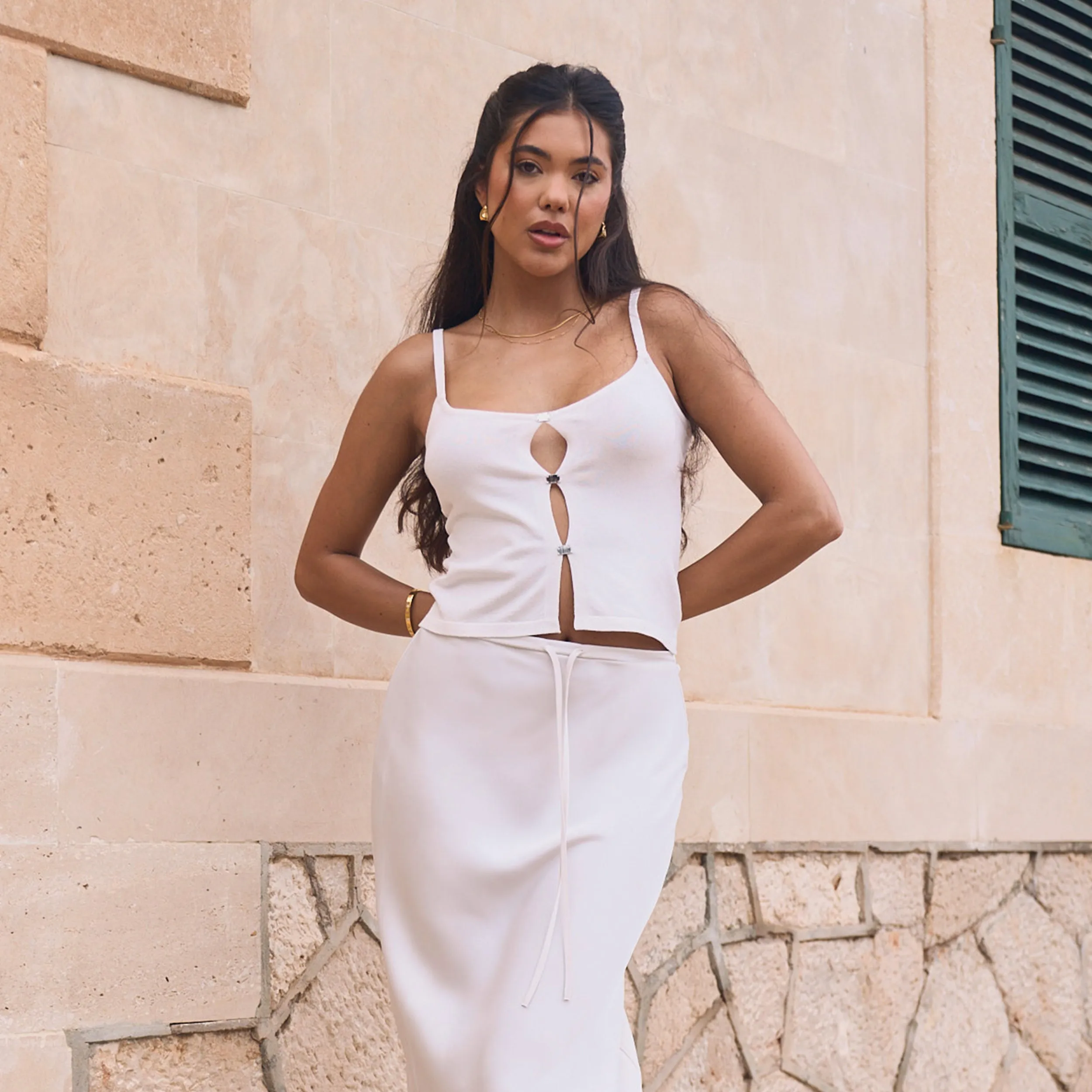 Knitted Cami Top - Off White sold by Lounge Underwear product image thumbnail 2