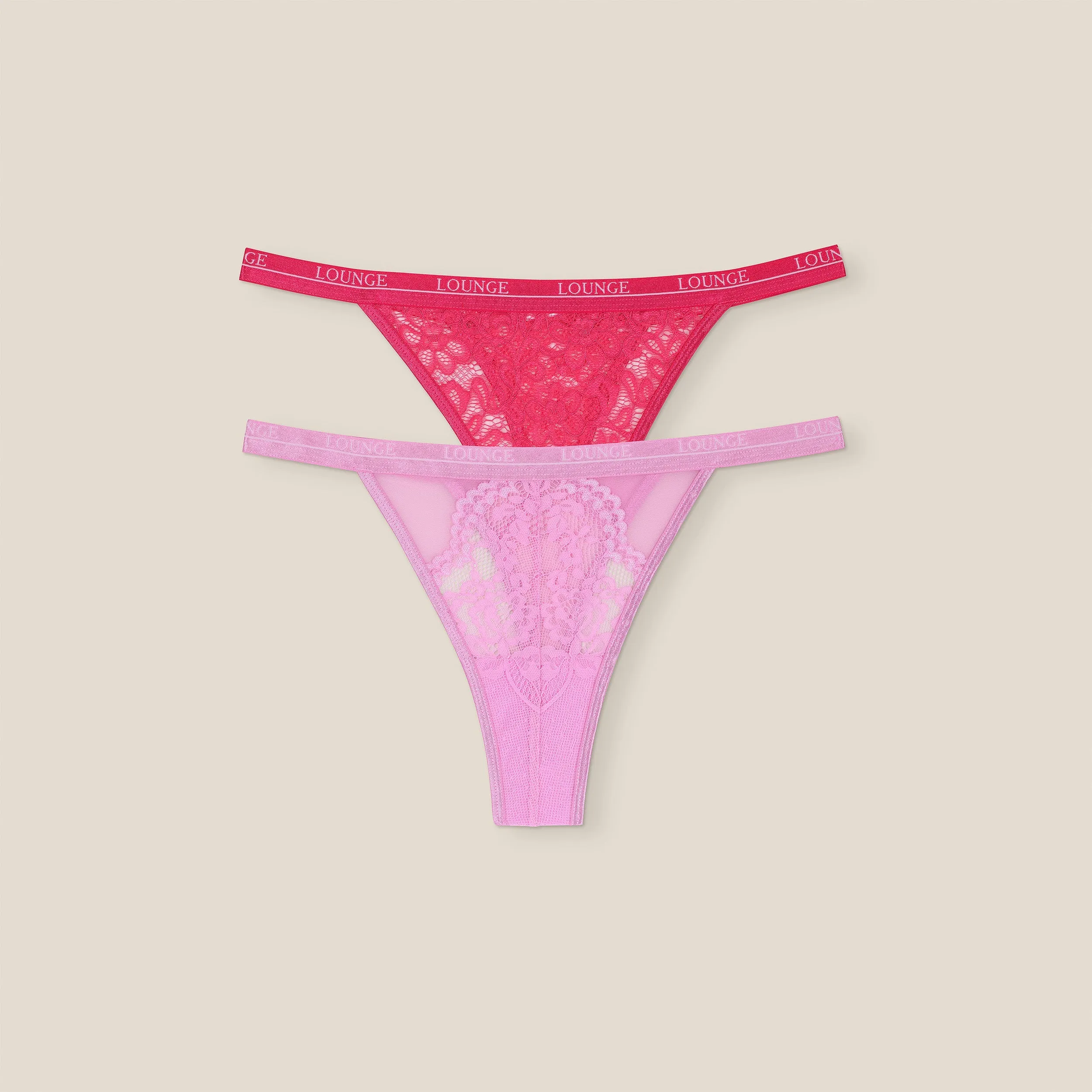 Limited Edition Blossom/Balcony Thong (2 Pack) - Pink sold by Lounge Underwear