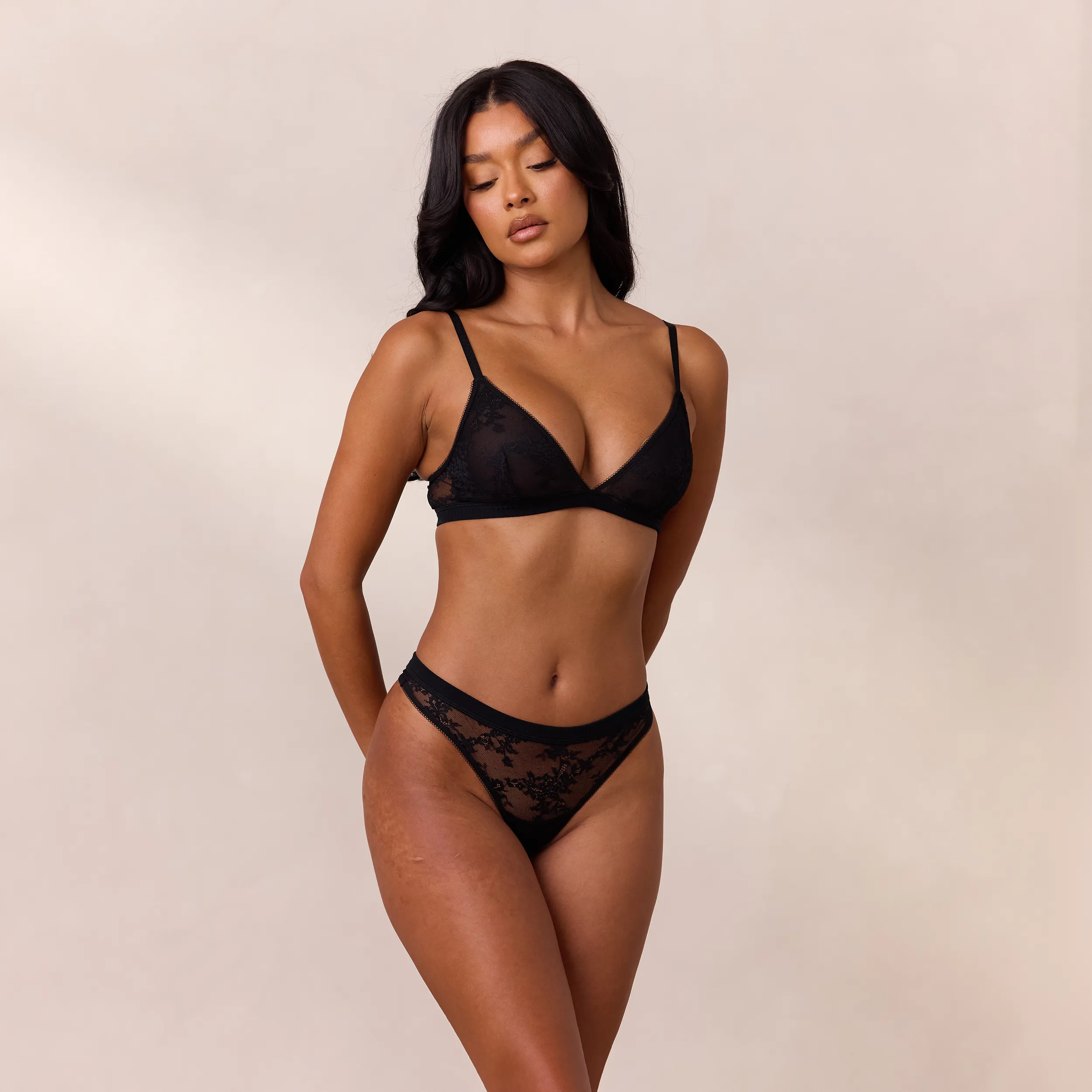 Lace Triangle Bralette - Black sold by Lounge Underwear product image thumbnail 3