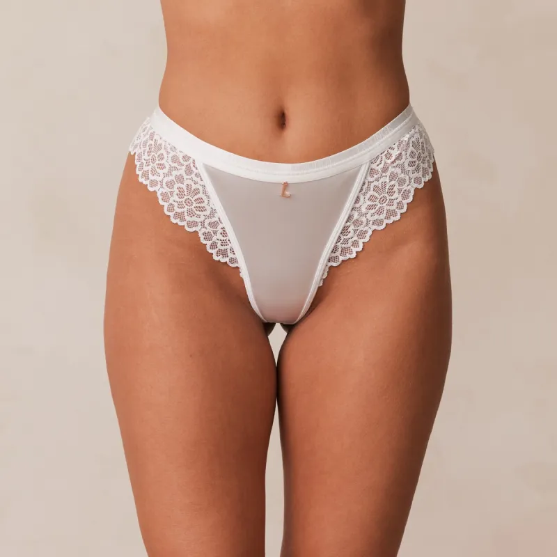 Silk Thong (Set) - White sold by Lounge Underwear