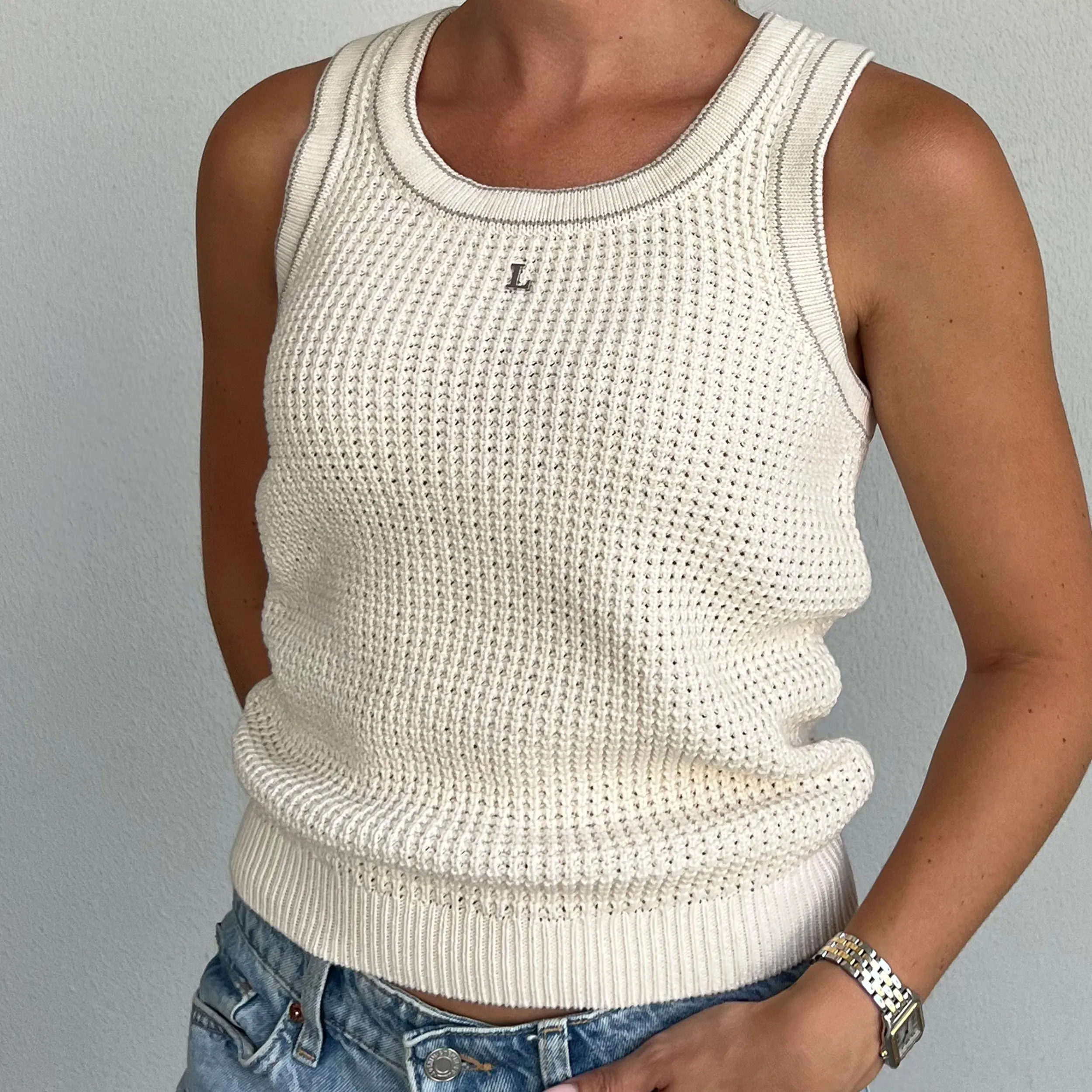 Knitted Vest Top - Cream sold by Lounge Underwear product image thumbnail 4