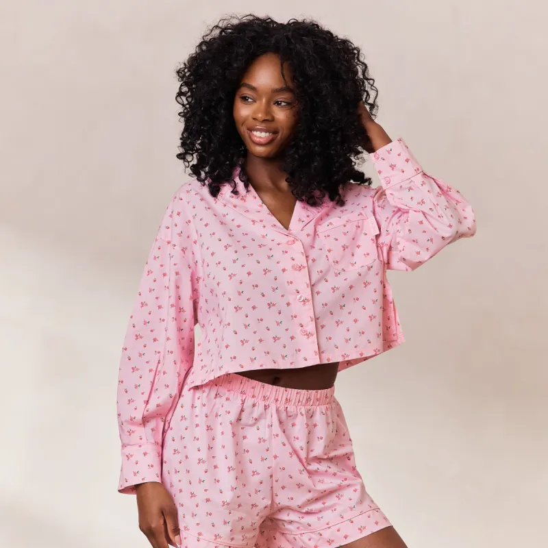 Floral Pyjama Shirt - Pink Print sold by Lounge Underwear