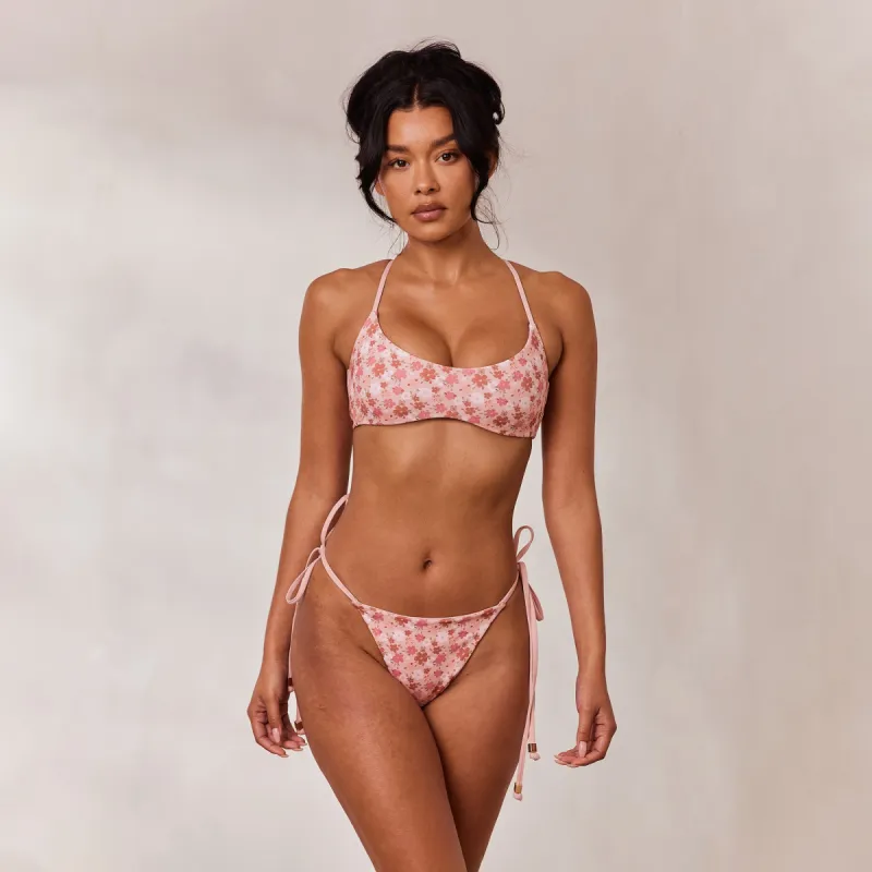 Reversible Bralette Bikini Top - Pink/Floral sold by Lounge Underwear