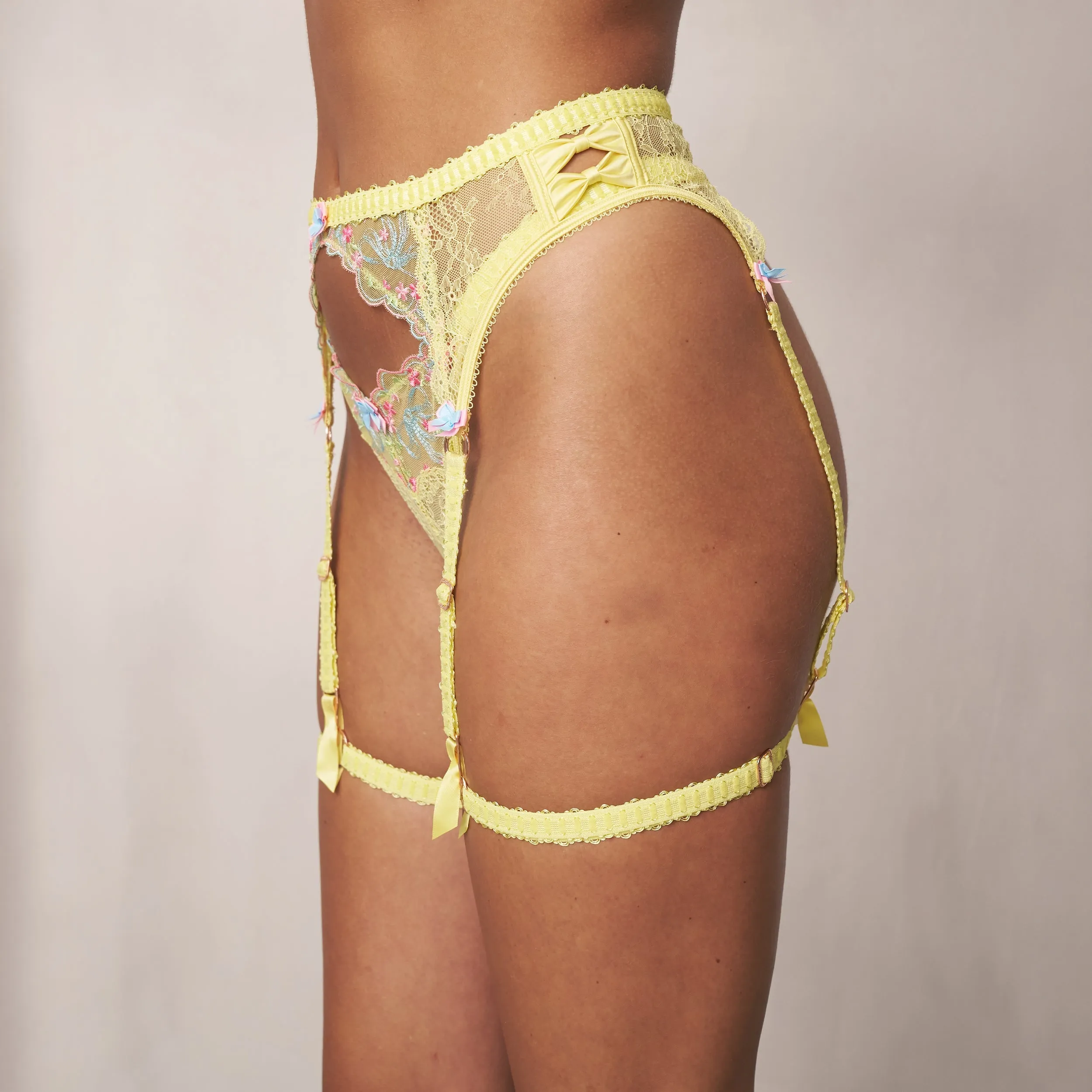 Ilianna Intimates Thong & Suspender Belt (Set) - Yellow sold by Lounge Underwear product image thumbnail 2