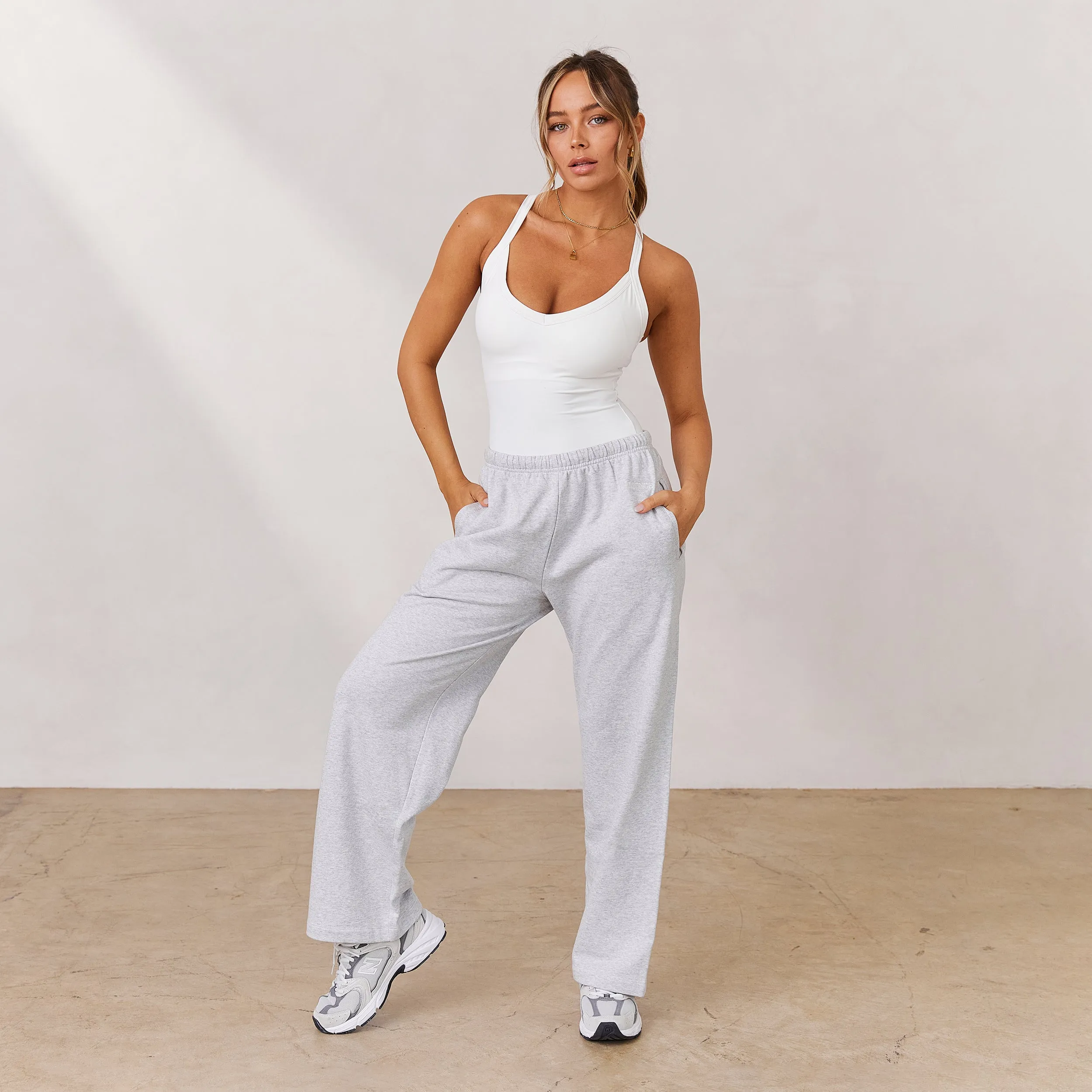 Varsity Straight Leg Joggers - Frost Melange sold by Lounge Underwear