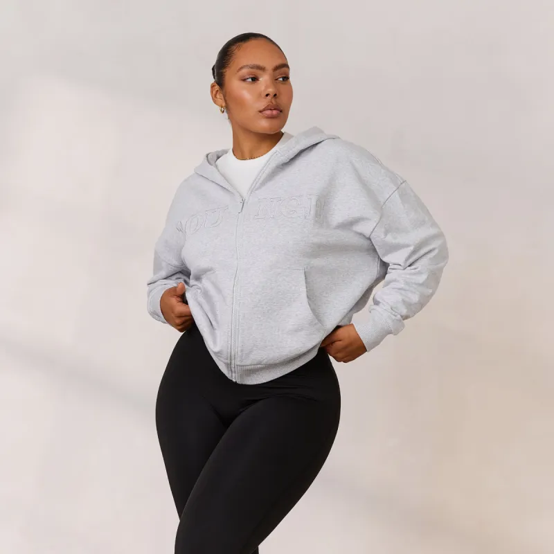 Varsity Zip-Up Hoodie - Frost Melange sold by Lounge Underwear
