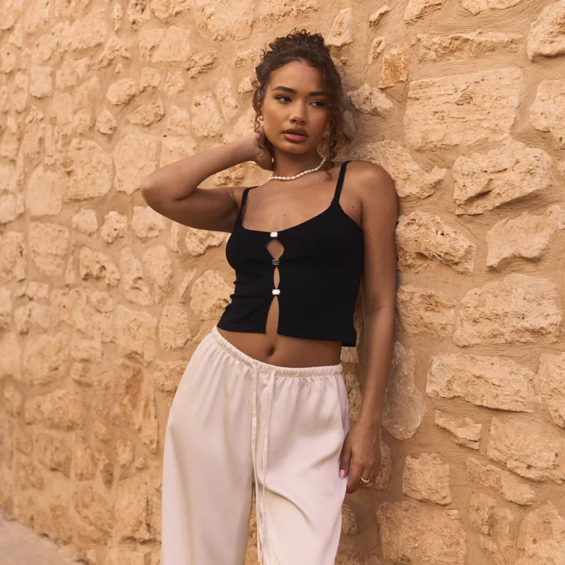 Knitted Cami Top - Black sold by Lounge Underwear