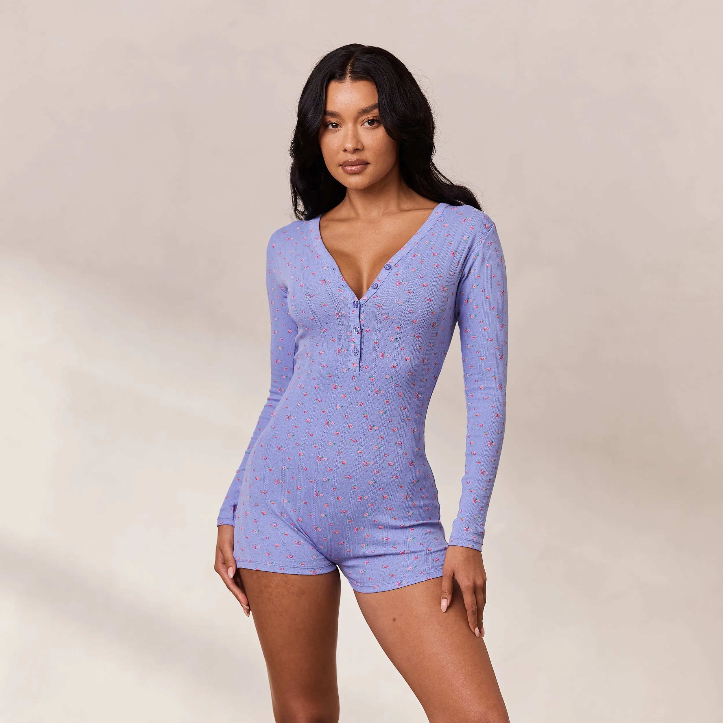 Floral Romper - Blue Print sold by Lounge Underwear
