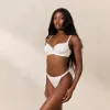 Rosebud Ribbed Balcony Bra - White sold by Lounge Underwear