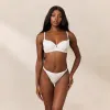 Rosebud Ribbed Balcony Bra - White sold by Lounge Underwear