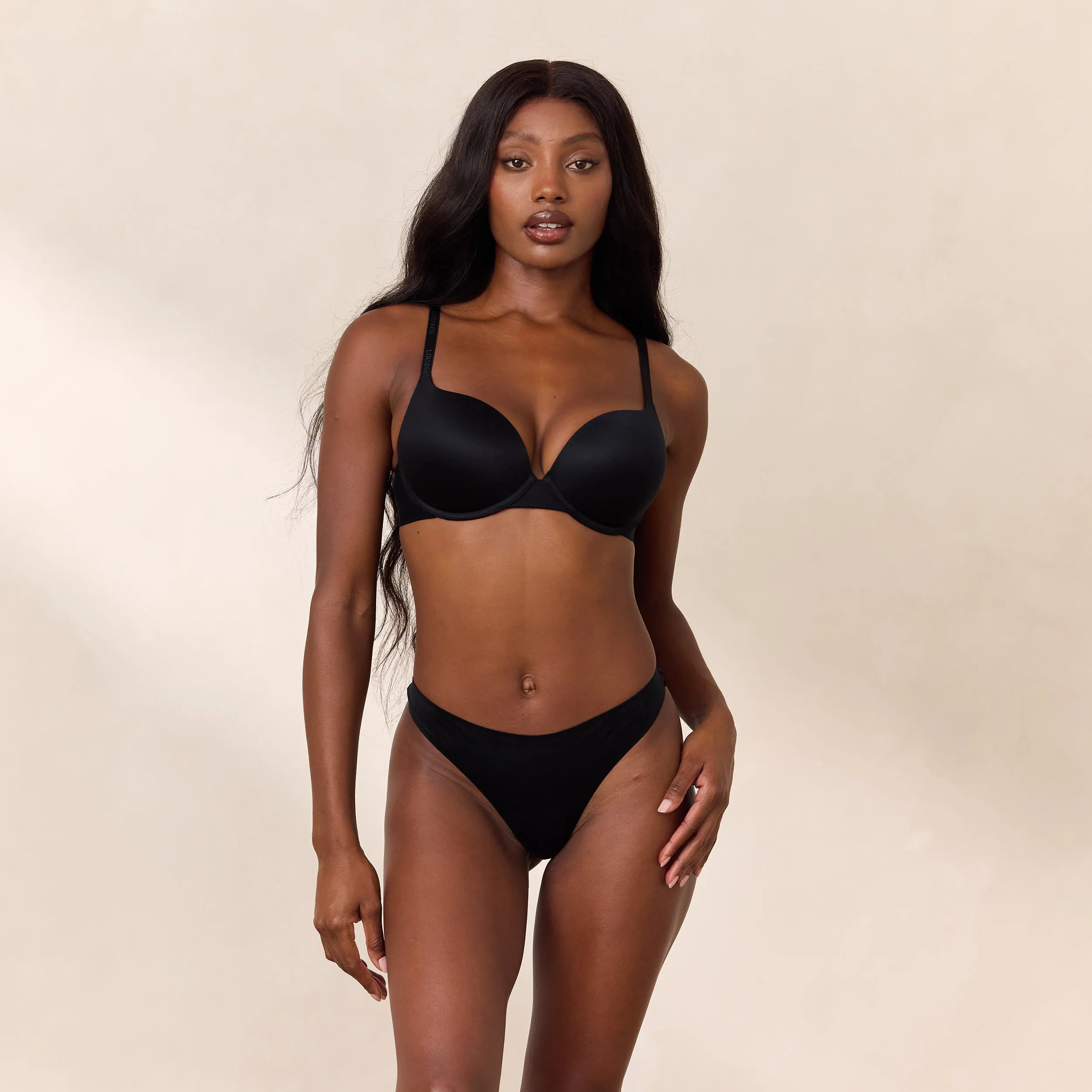 Everyday High Push-Up Bra - Black sold by Lounge Underwear