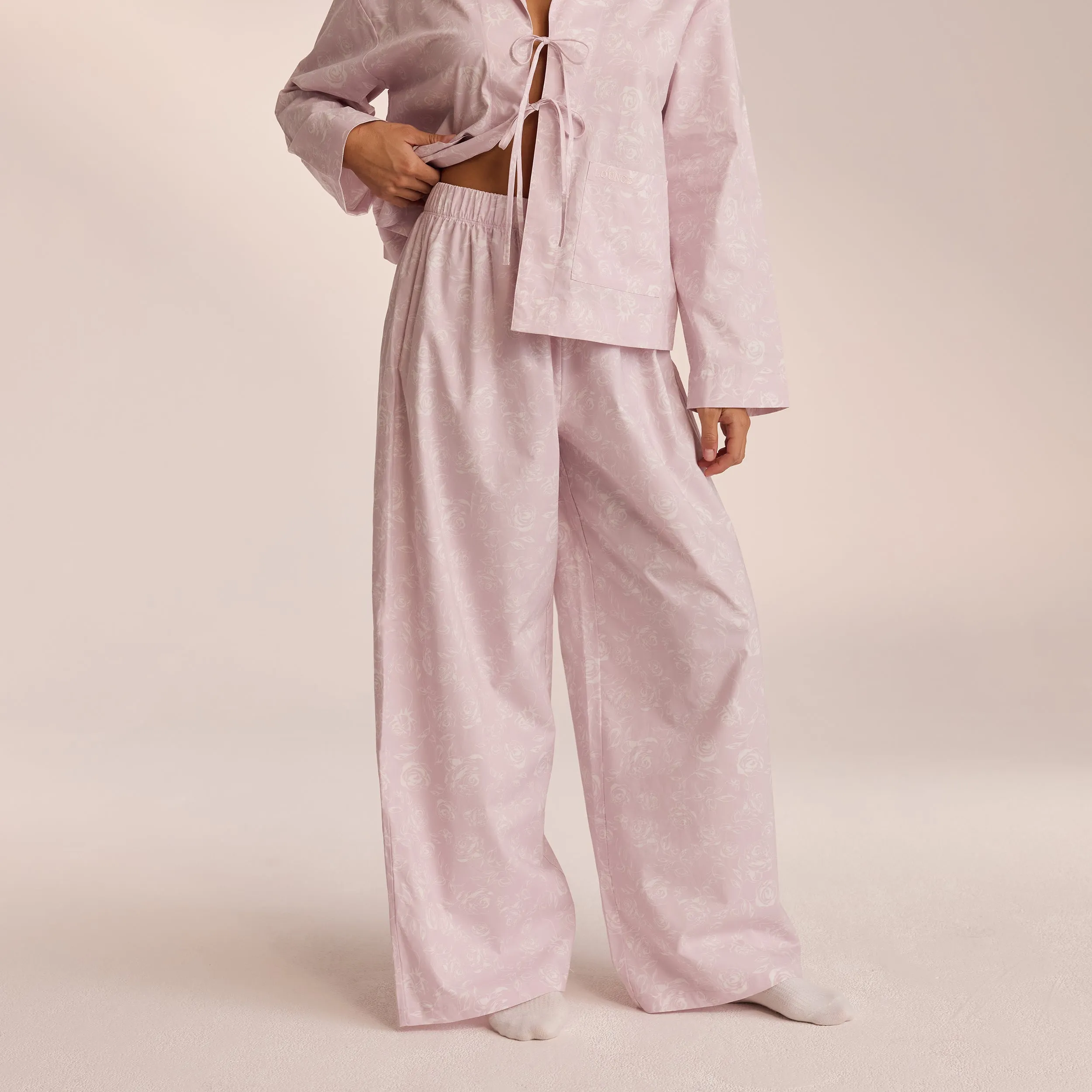 Cotton Pyjama Bottoms - Lilac sold by Lounge Underwear product image thumbnail 3