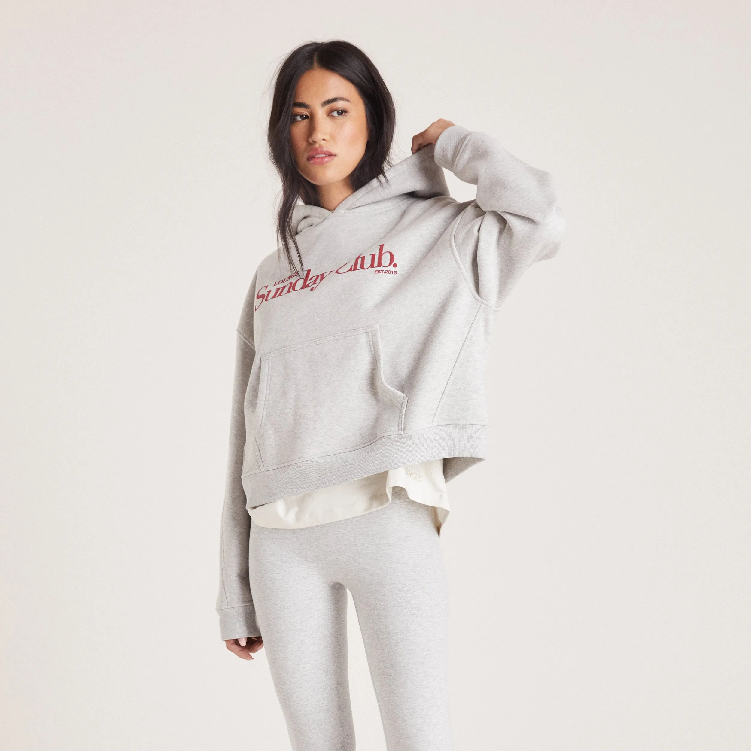 Boxy Hoodie - Grey Marl sold by Lounge Underwear product image thumbnail 5