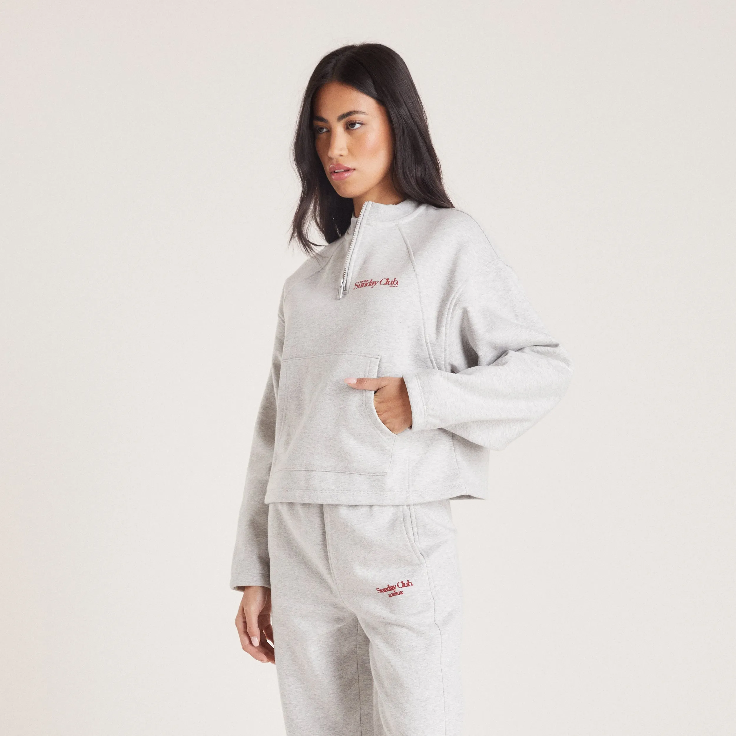 Quarter Zip Jumper - Grey Marl sold by Lounge Underwear product image thumbnail 4