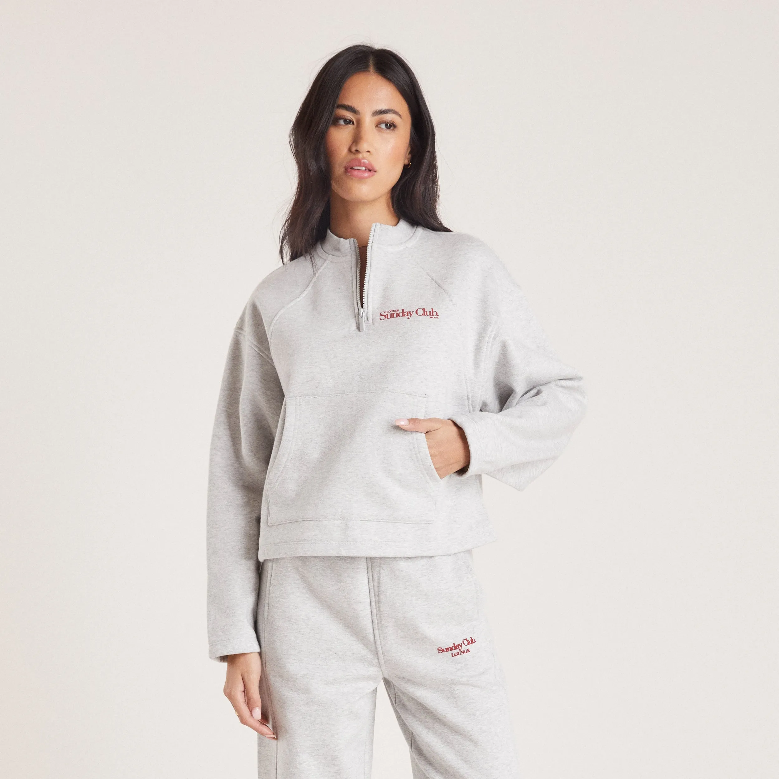 Quarter Zip Jumper - Grey Marl sold by Lounge Underwear