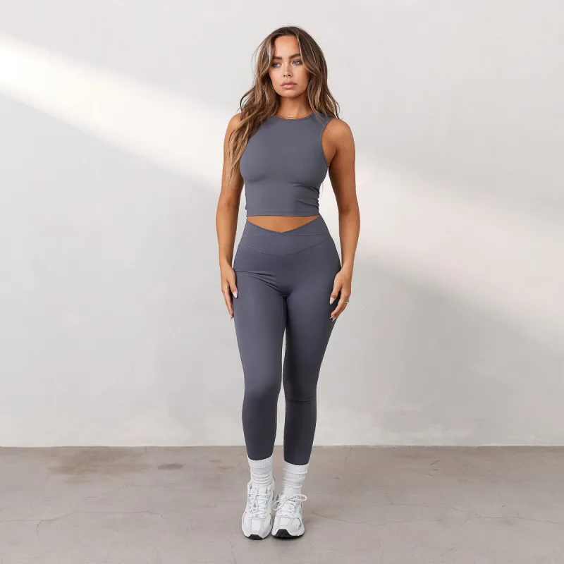 Silhouette Crossover Leggings - Smoked Blue sold by Lounge Underwear