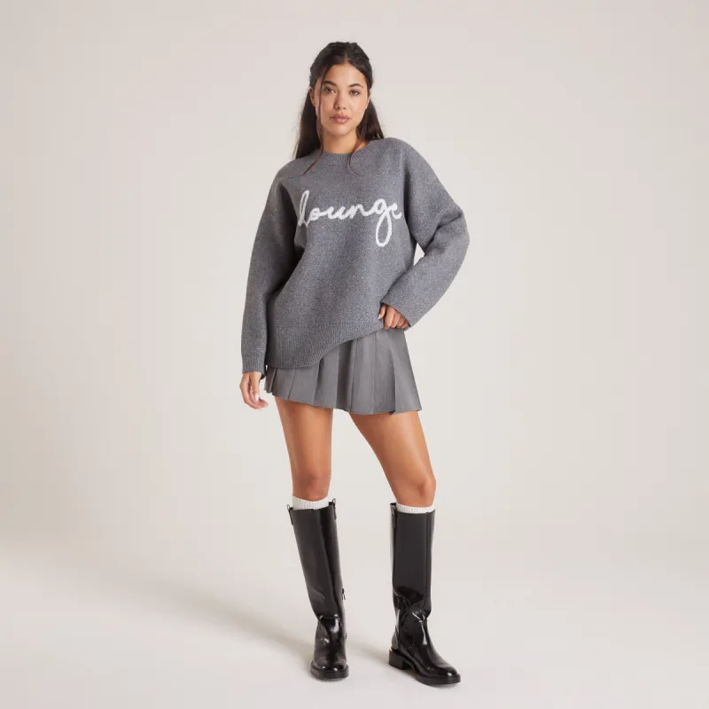 Lounge Knitted Crew Neck Jumper - Grey sold by Lounge Underwear