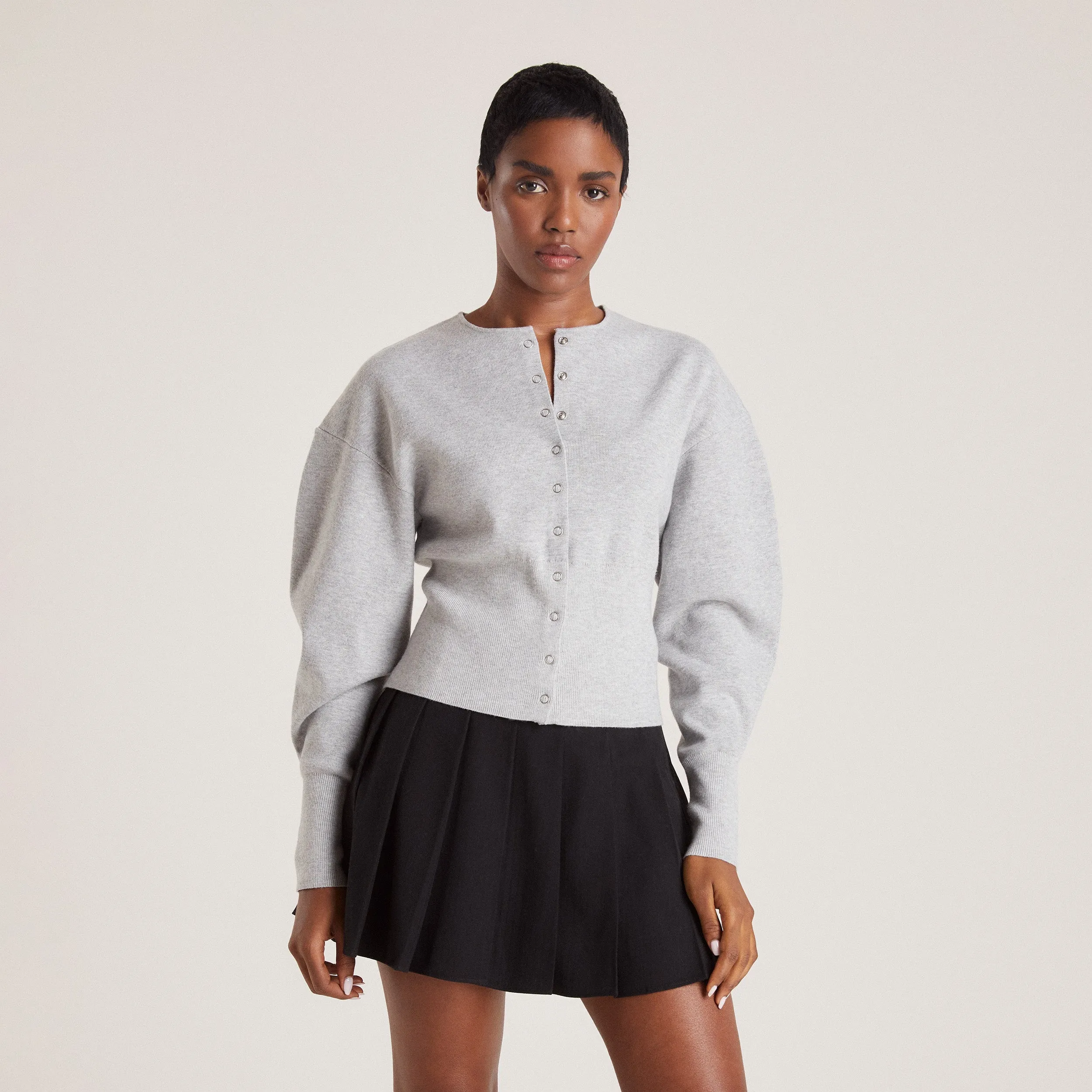 Fitted Cardigan - Light Grey sold by Lounge Underwear