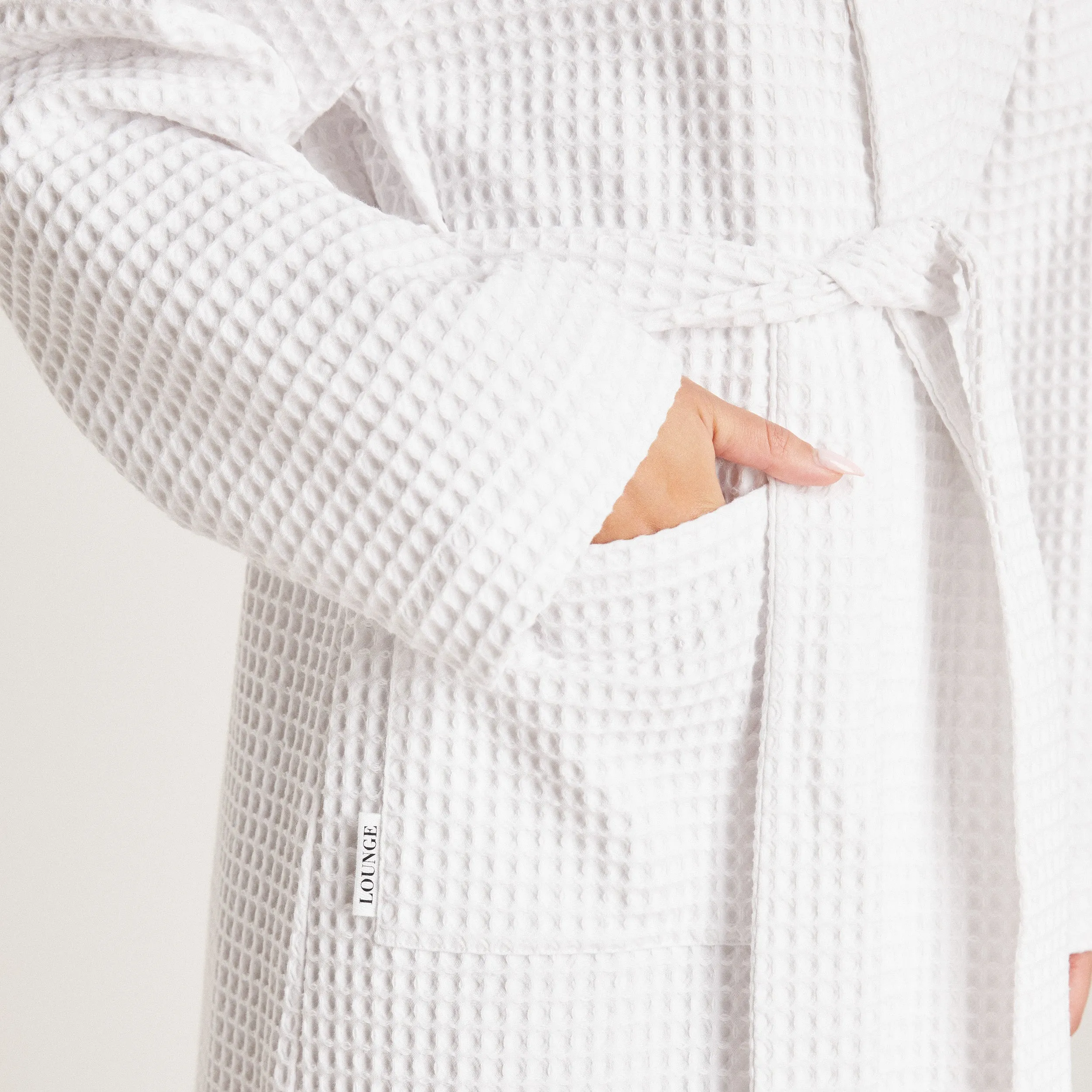 Waffle Dressing Gown - White sold by Lounge Underwear product image thumbnail 5