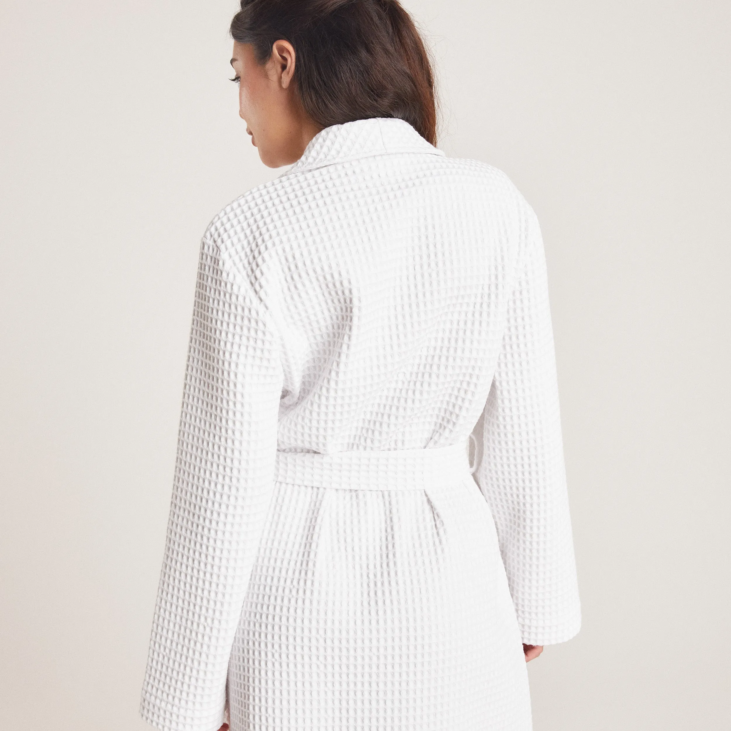 Waffle Dressing Gown - White sold by Lounge Underwear product image thumbnail 4