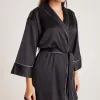 Sparkle Satin Robe - Black sold by Lounge Underwear