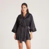 Sparkle Satin Robe - Black sold by Lounge Underwear