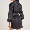 Sparkle Satin Robe - Black sold by Lounge Underwear
